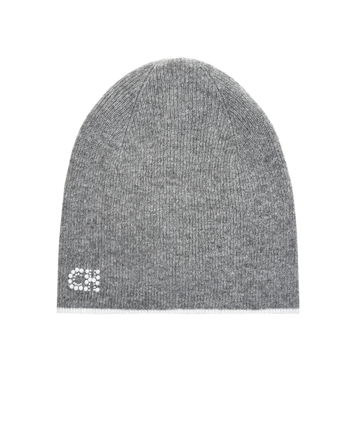 Серая шапка с логотипом из страз Chobi детская, размер 48/50, цвет серый - фото 1