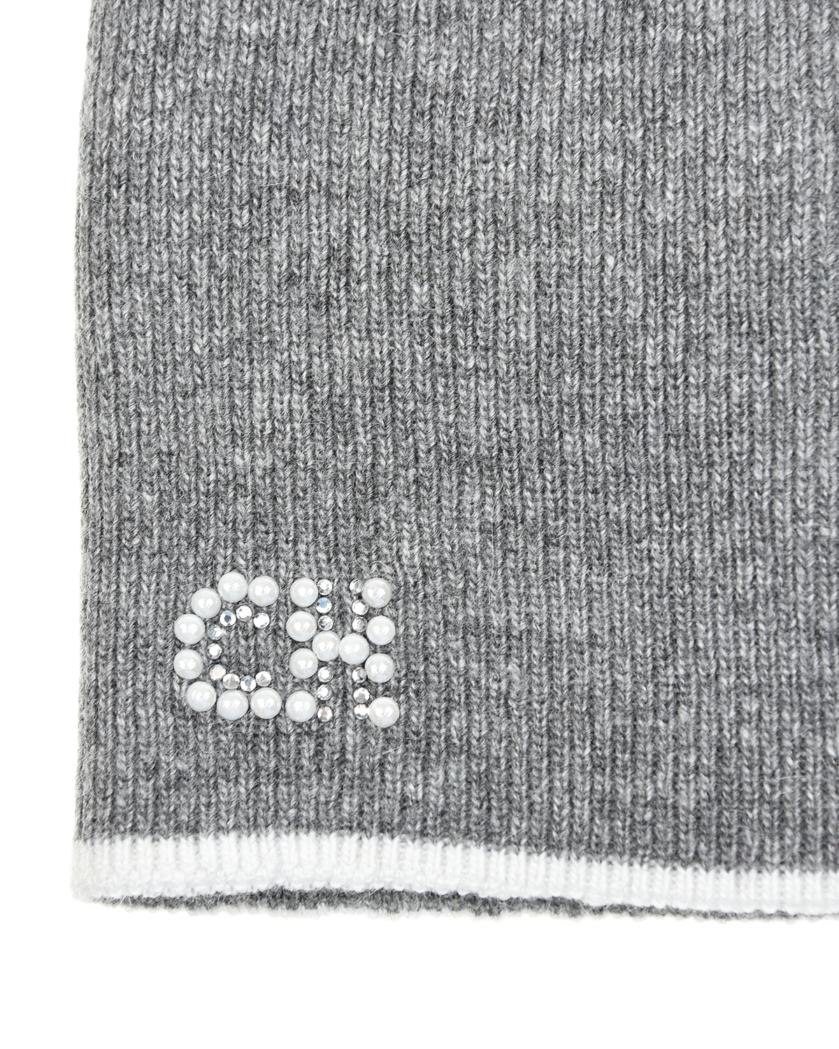 Серая шапка с логотипом из страз Chobi детская, размер 48/50, цвет серый - фото 3