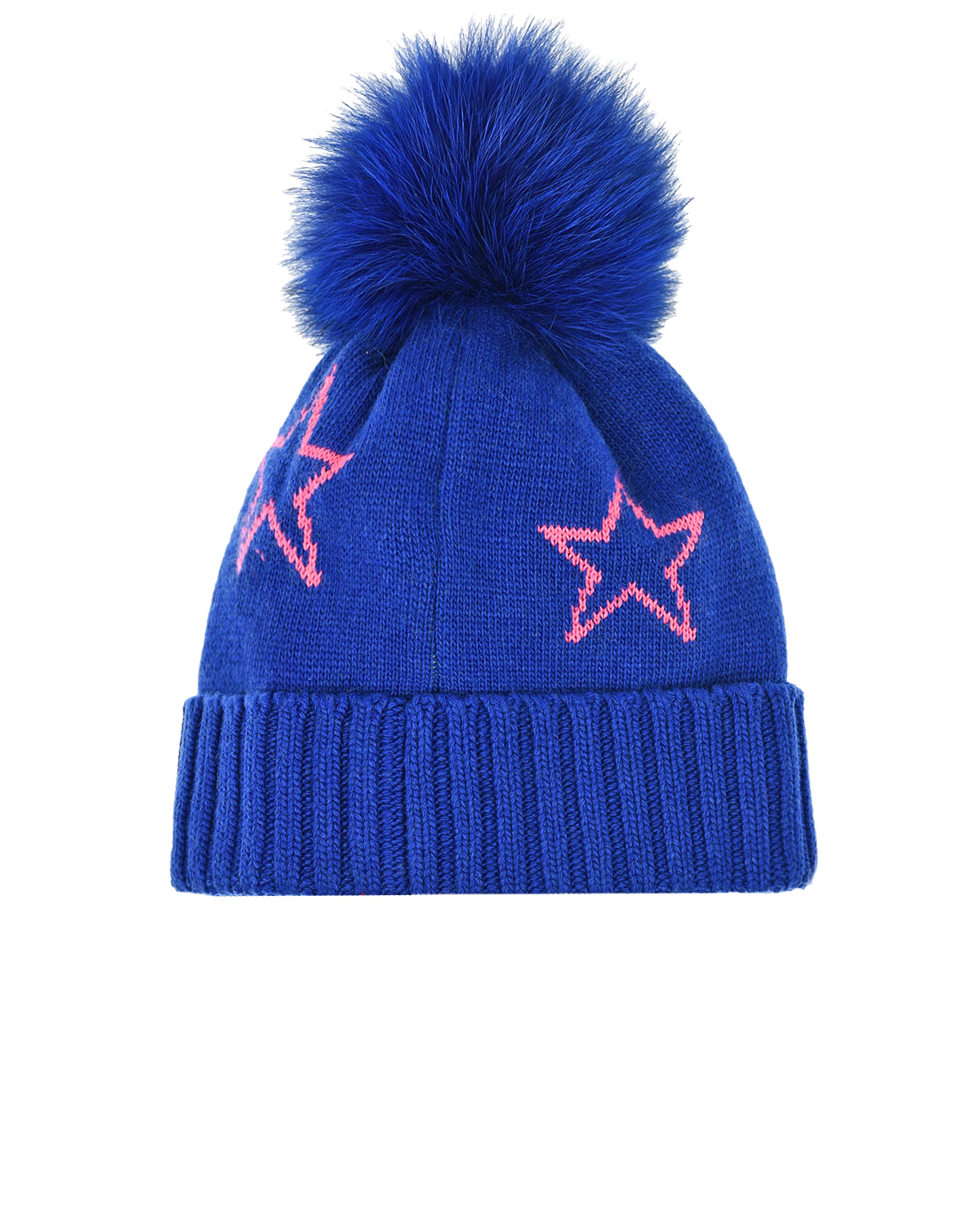 Синяя шапка с неоновыми звездами Chobi детская, размер 56/58, цвет синий - фото 2