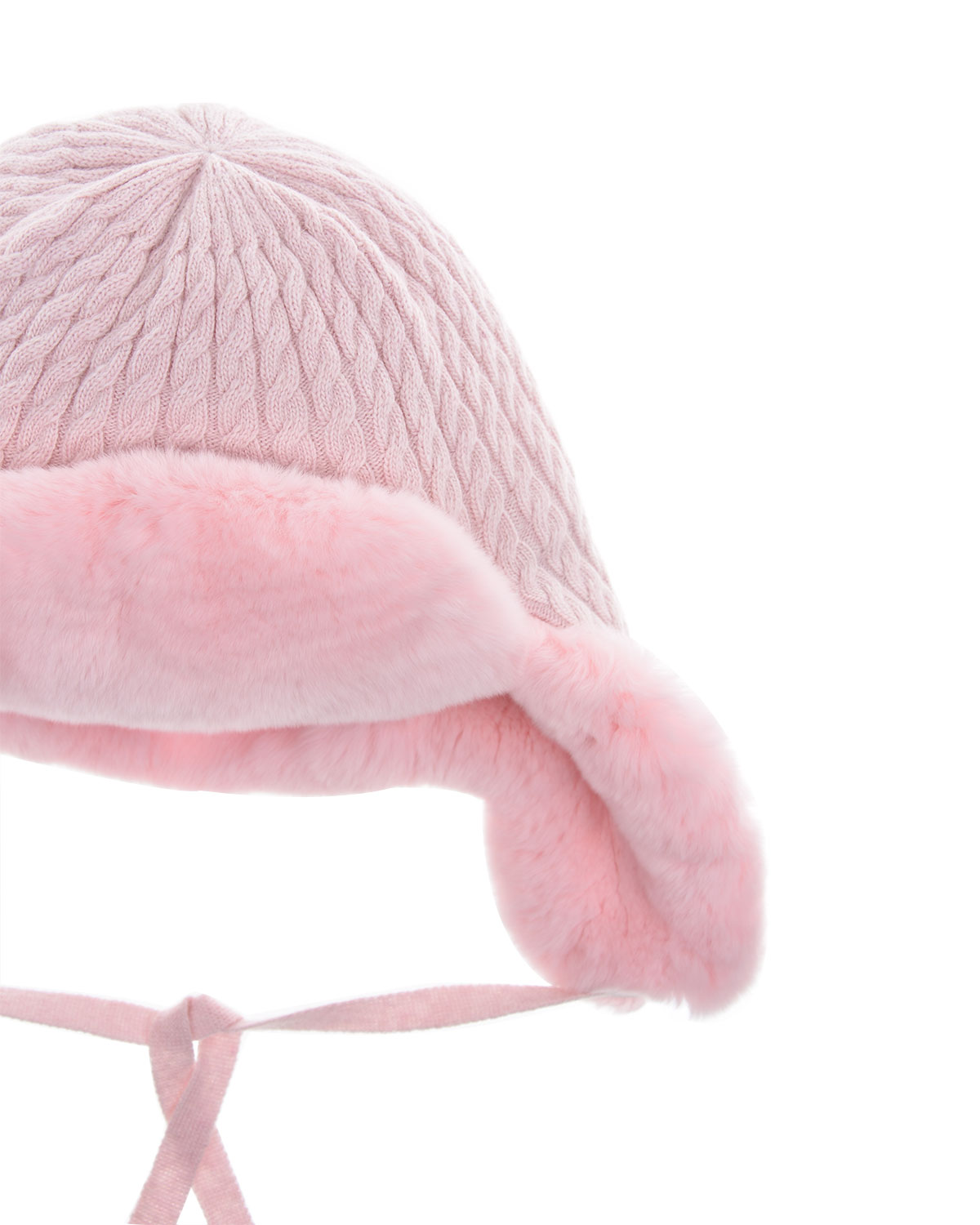 Розовая шапка-ушанка с меховой отделкой Chobi детская, размер 51/53, цвет розовый - фото 3