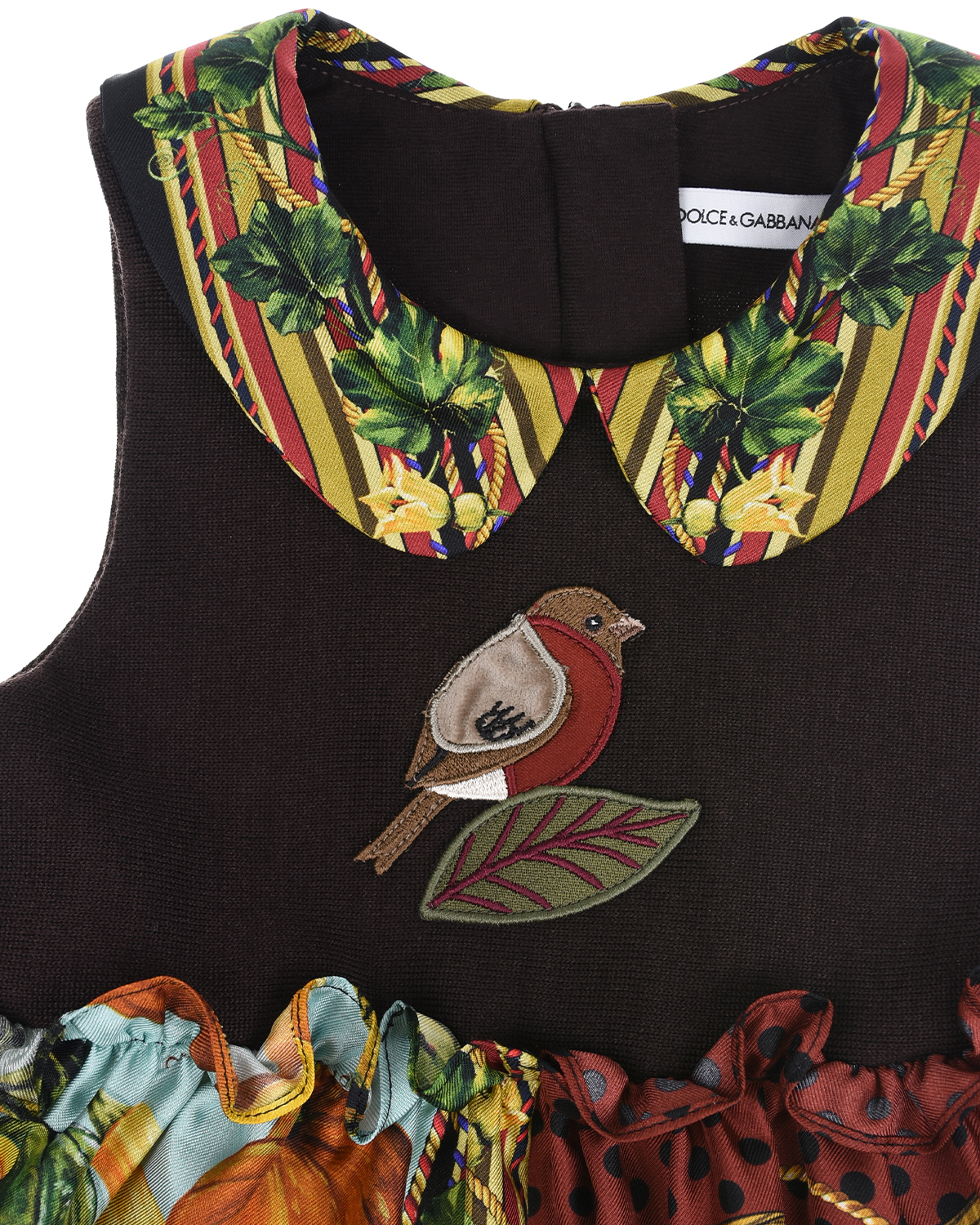 Платье из шерсти и шелка Dolce&Gabbana детское, размер 80, цвет мультиколор - фото 5