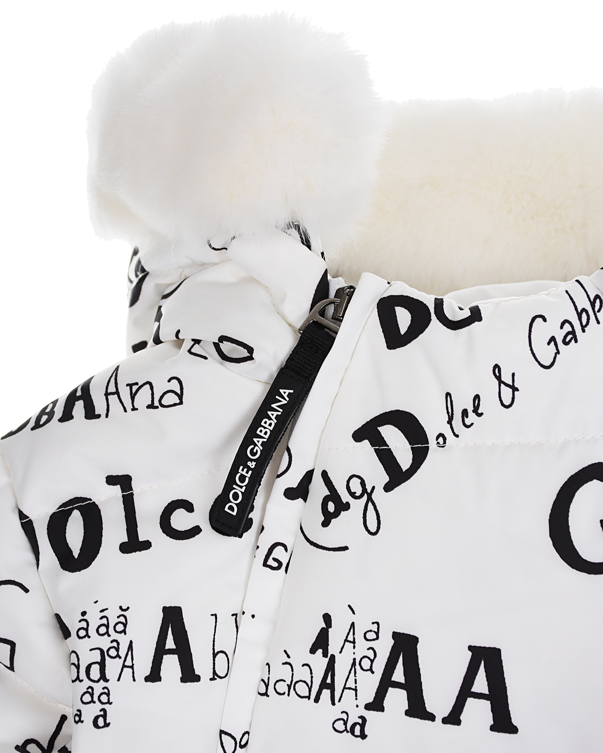 Белый комбинезон с меховой опушкой Dolce&Gabbana детский, размер 62 - фото 3