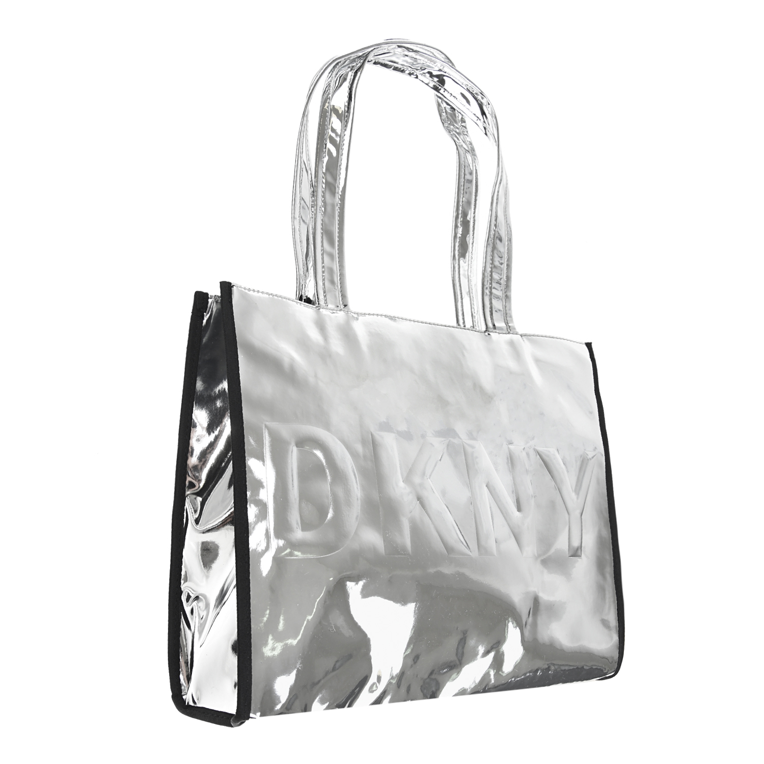 Серебристая сумка с логотипом, 28x33x10 см DKNY детская, размер unica, цвет нет цвета - фото 2