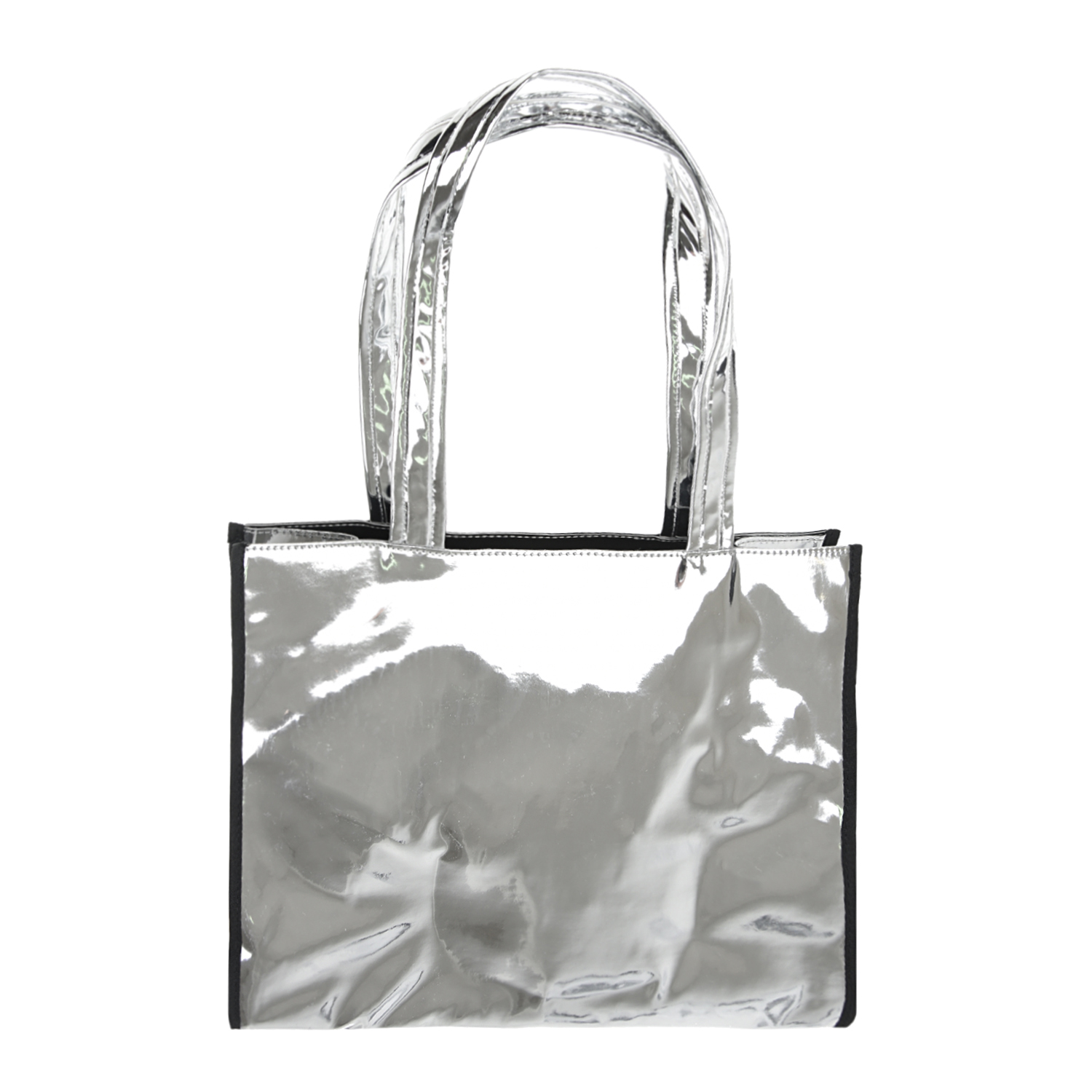 Серебристая сумка с логотипом, 28x33x10 см DKNY детская, размер unica, цвет нет цвета - фото 3
