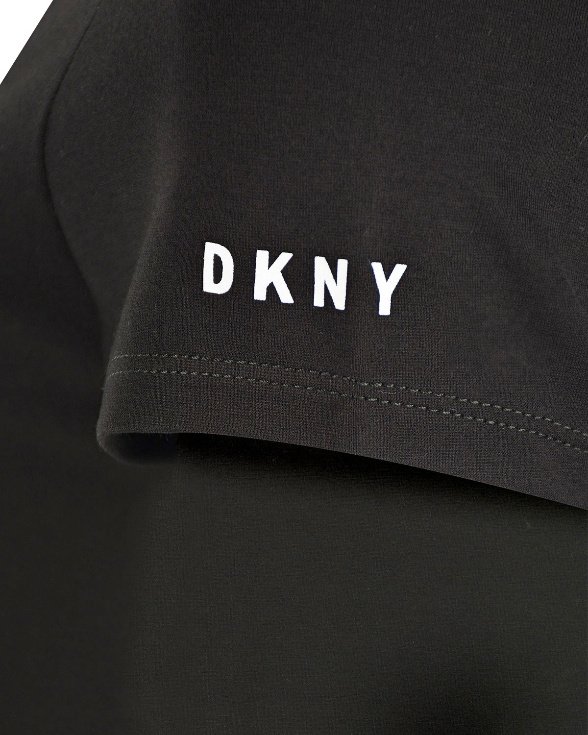 Черное платье с буквенным принтом DKNY детское, размер 140, цвет черный - фото 7