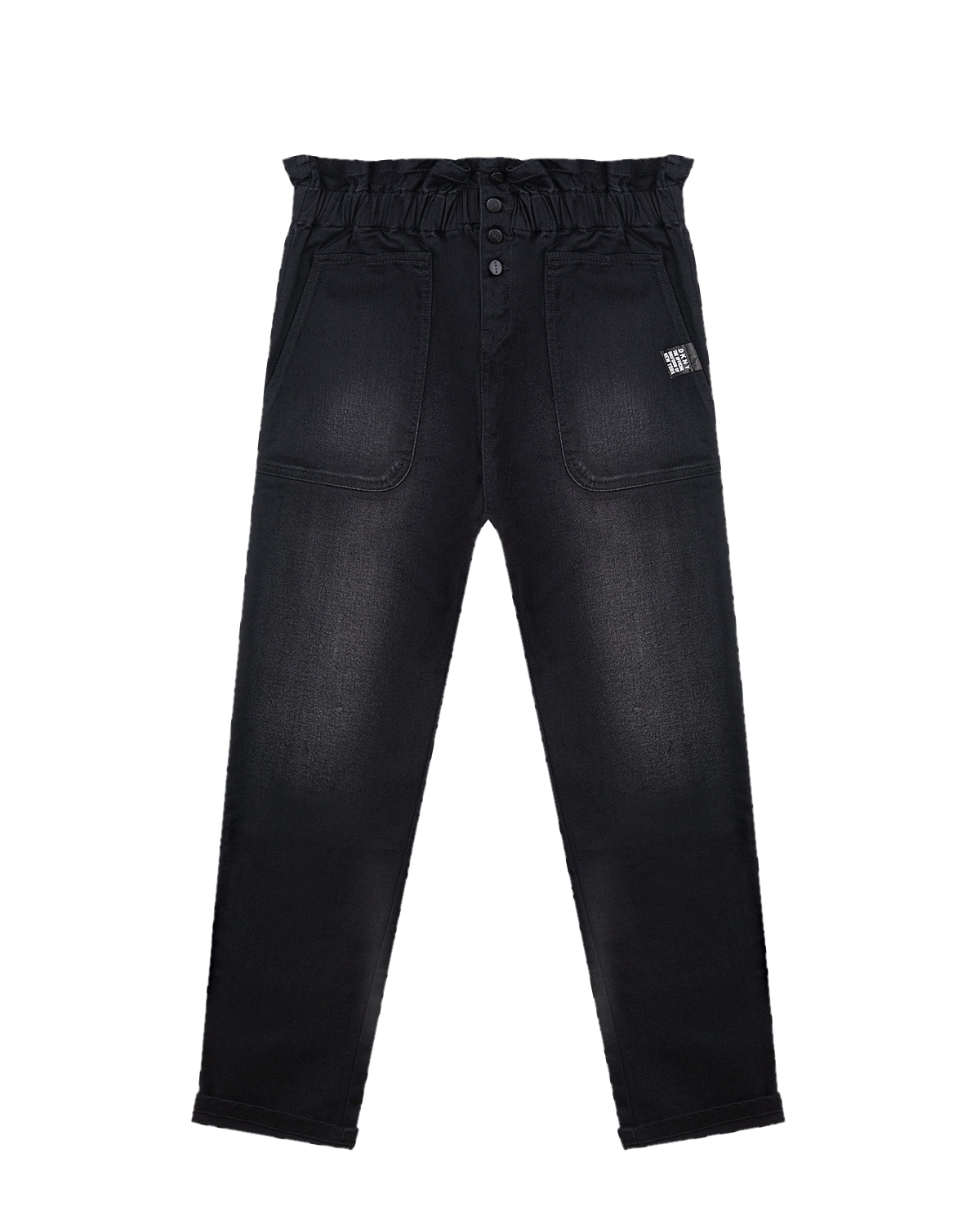 Черные джинсы с высокой посадкой на талии DKNY детские