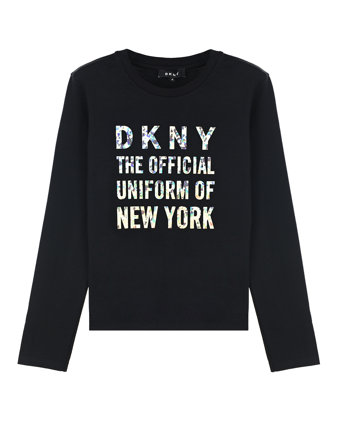 Черная толстовка с белым логотипом DKNY детская
