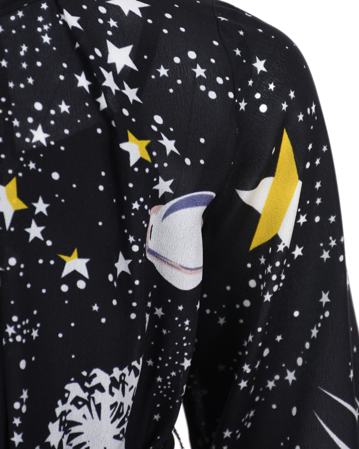 Шелковое платье с принтом "космос" Dan Maralex детское, размер 104, цвет нет цвета - фото 3