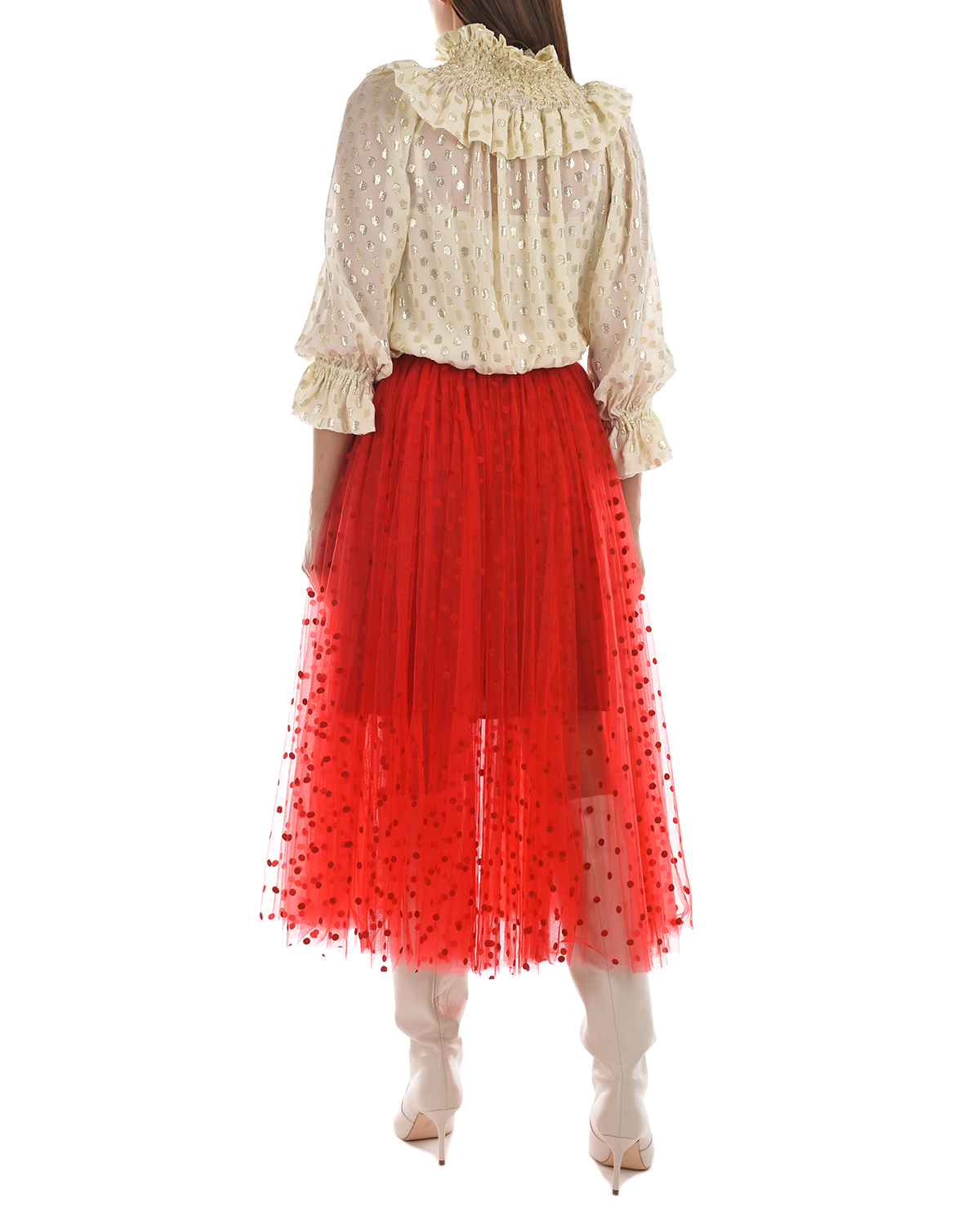 Красная юбка в горошек Dan Maralex, размер 42, цвет красный - фото 3