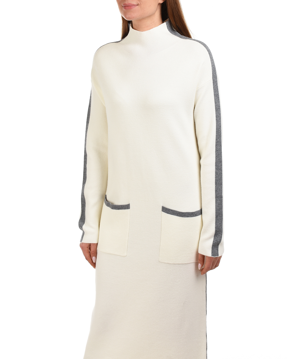 Белое платье с черными лампасами Deha, размер 44, цвет нет цвета - фото 9