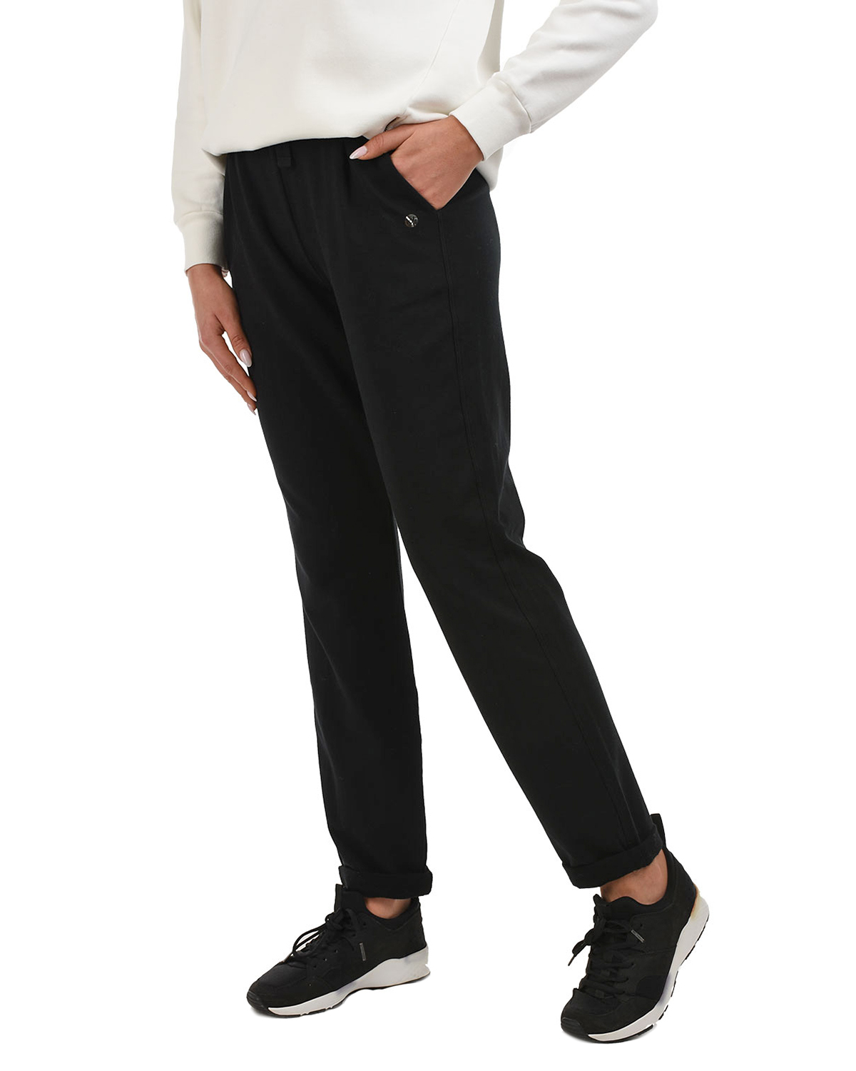 Черные спортивные брюки с поясом на кулиске Deha, размер 40, цвет черный - фото 7