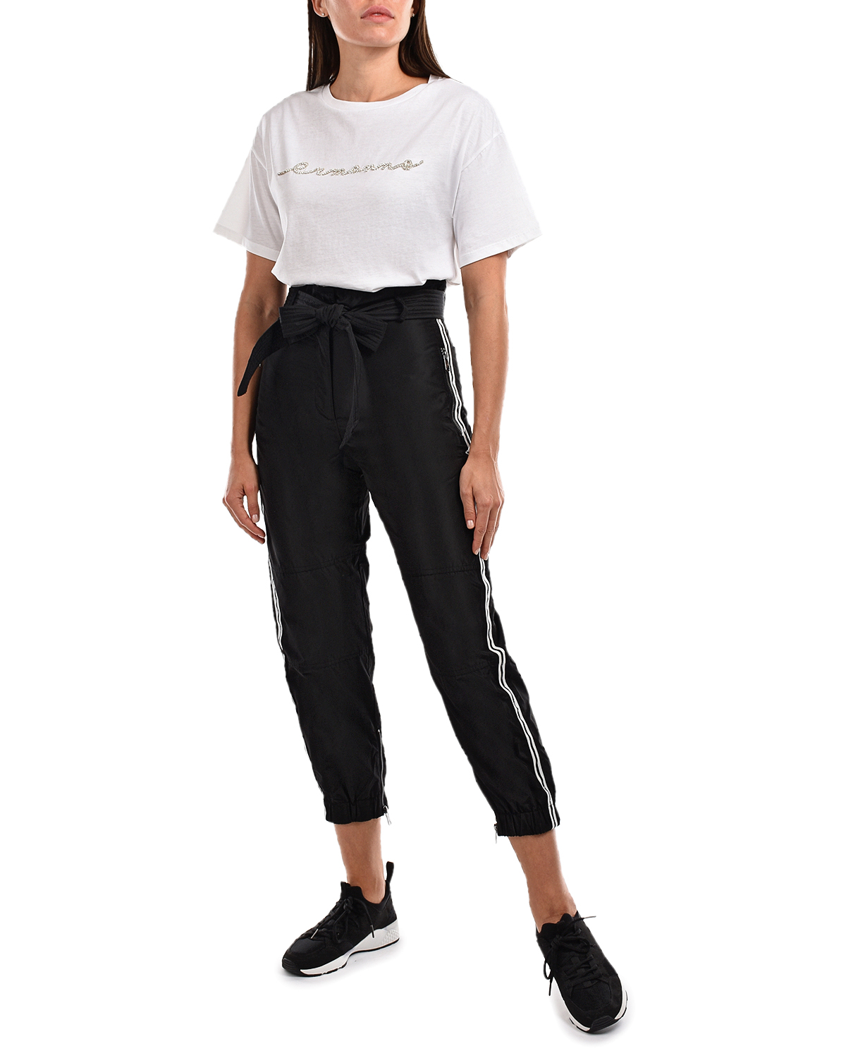 Черные брюки с широким поясом Deha, размер 40, цвет черный - фото 2