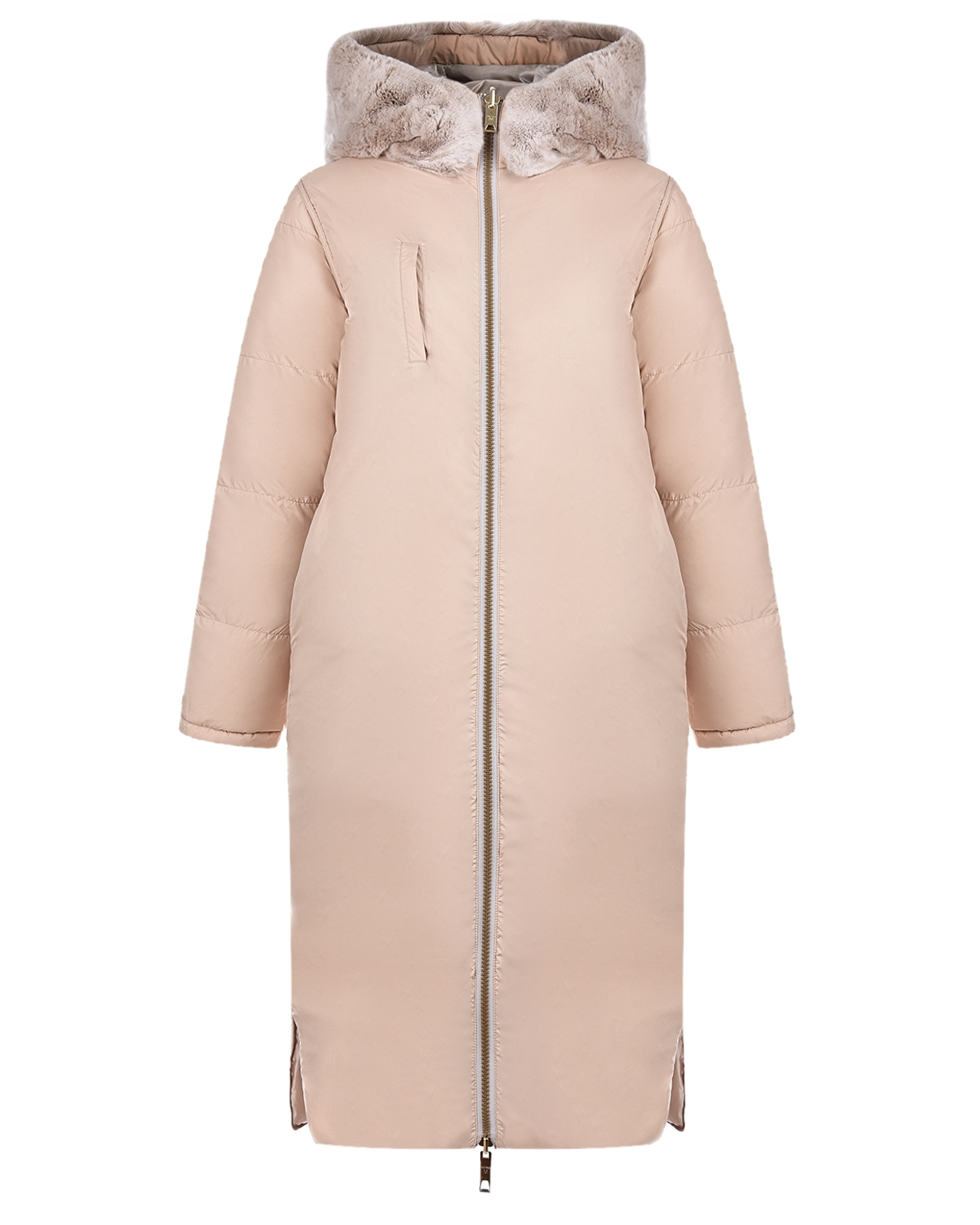 Пуховое пальто-миди Diego M, размер 40, цвет кремовый - фото 7