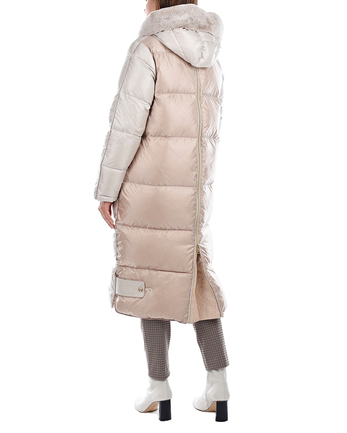 Пуховое пальто-миди Diego M, размер 40, цвет кремовый - фото 4