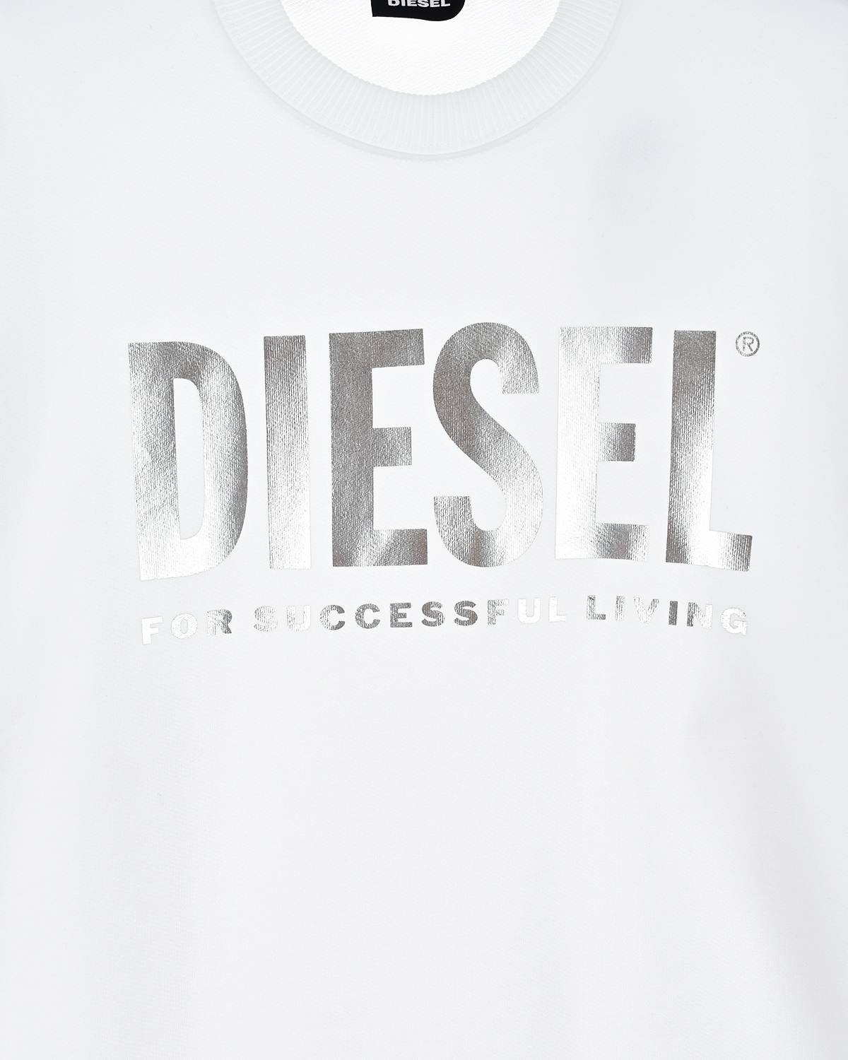 Белый свитшот с серебристым логотипом Diesel детский, размер 140 - фото 3