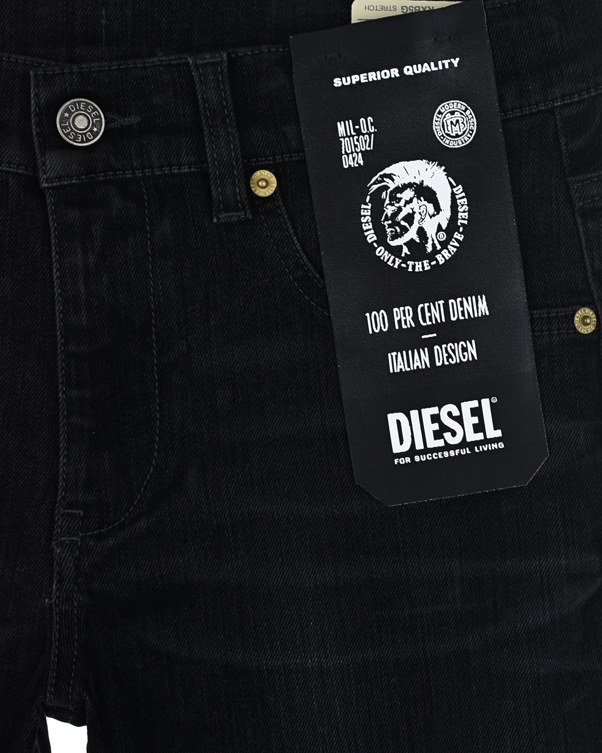 Черные джинсы для девочек Diesel детские, размер 176, цвет черный - фото 4