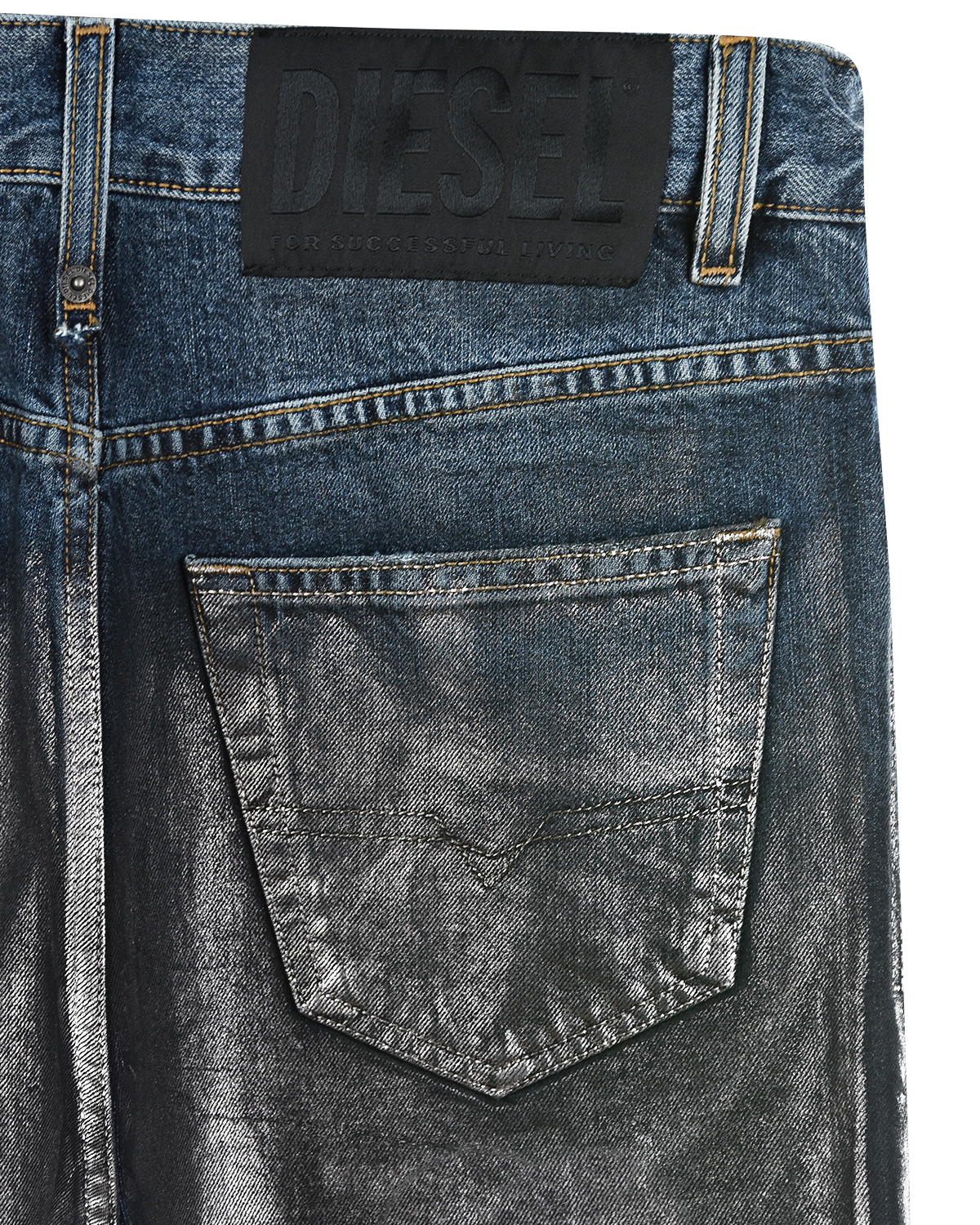 Серые джинсы с принтом "Enjoy" Diesel детские, размер 128, цвет серый - фото 4