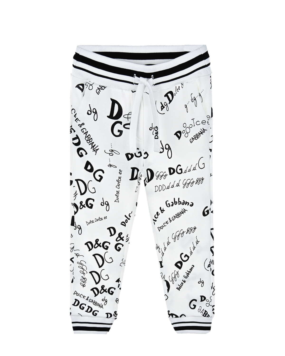 Белые спортивные брюки с логотипом Dolce&Gabbana детские