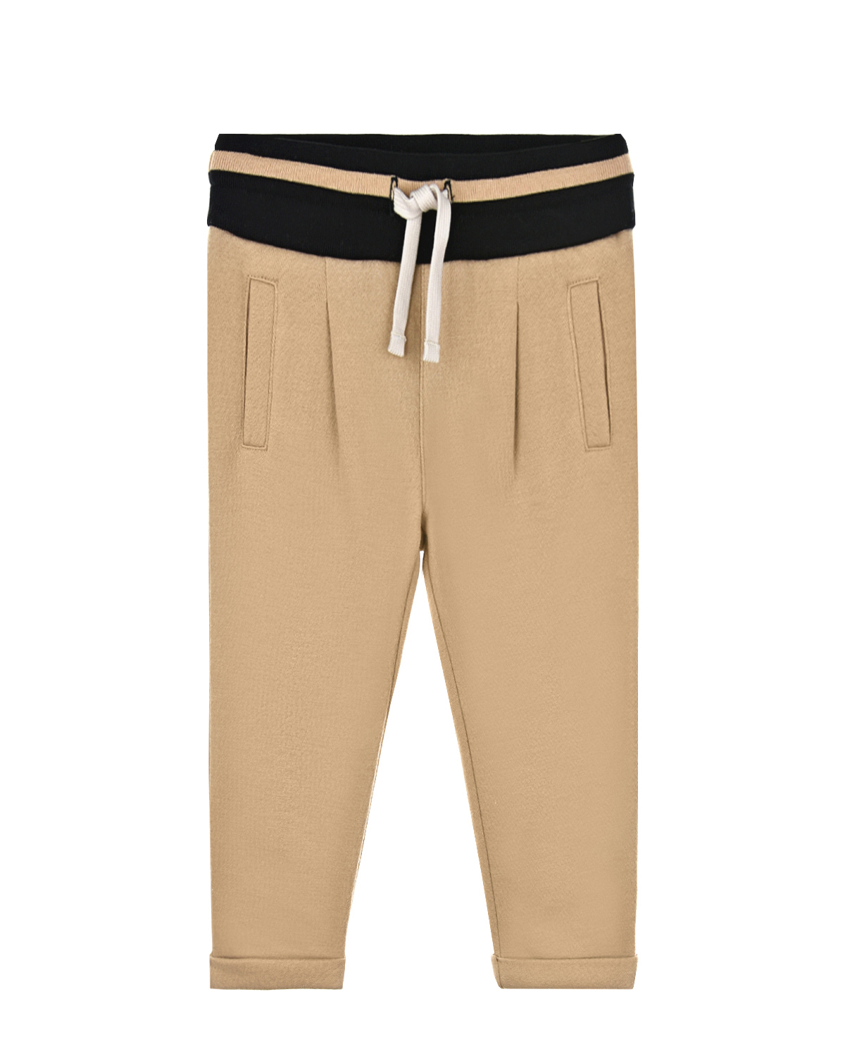 Бежевые спортивные брюки с логотипом Dolce&Gabbana детские