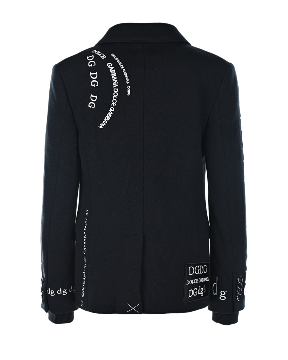Однобортный пиджак из джерси с вышитым логотипом Dolce&Gabbana детский, размер 116, цвет черный - фото 3