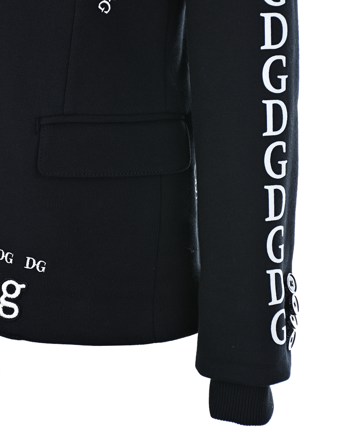 Однобортный пиджак из джерси с вышитым логотипом Dolce&Gabbana детский, размер 116, цвет черный - фото 5