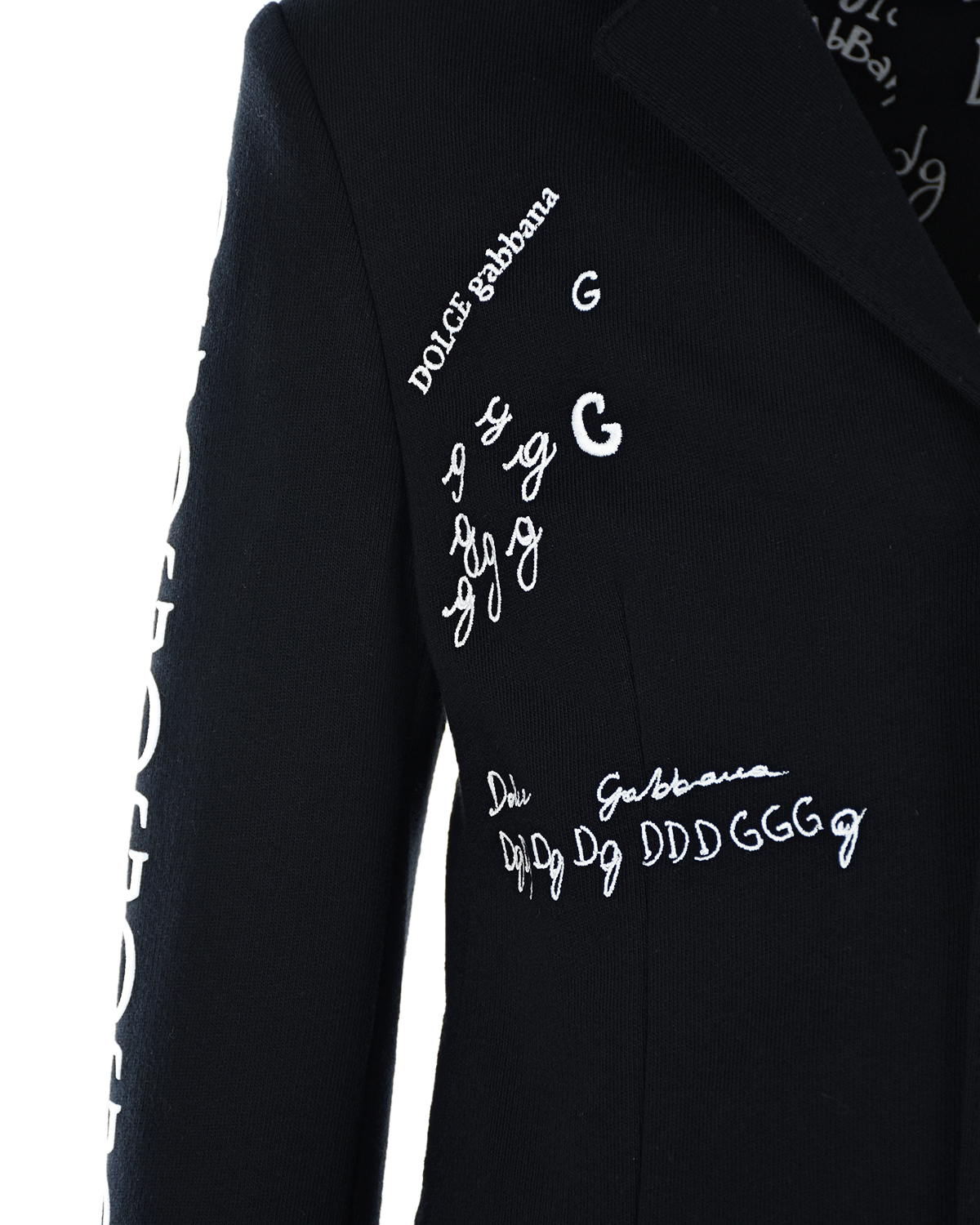 Однобортный пиджак из джерси с вышитым логотипом Dolce&Gabbana детский, размер 116, цвет черный - фото 7