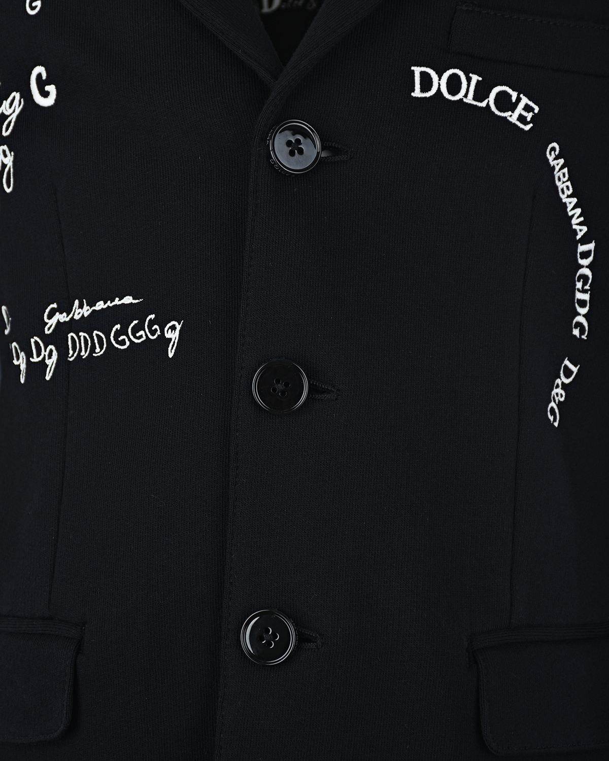 Однобортный пиджак из джерси с вышитым логотипом Dolce&Gabbana детский, размер 116, цвет черный - фото 8