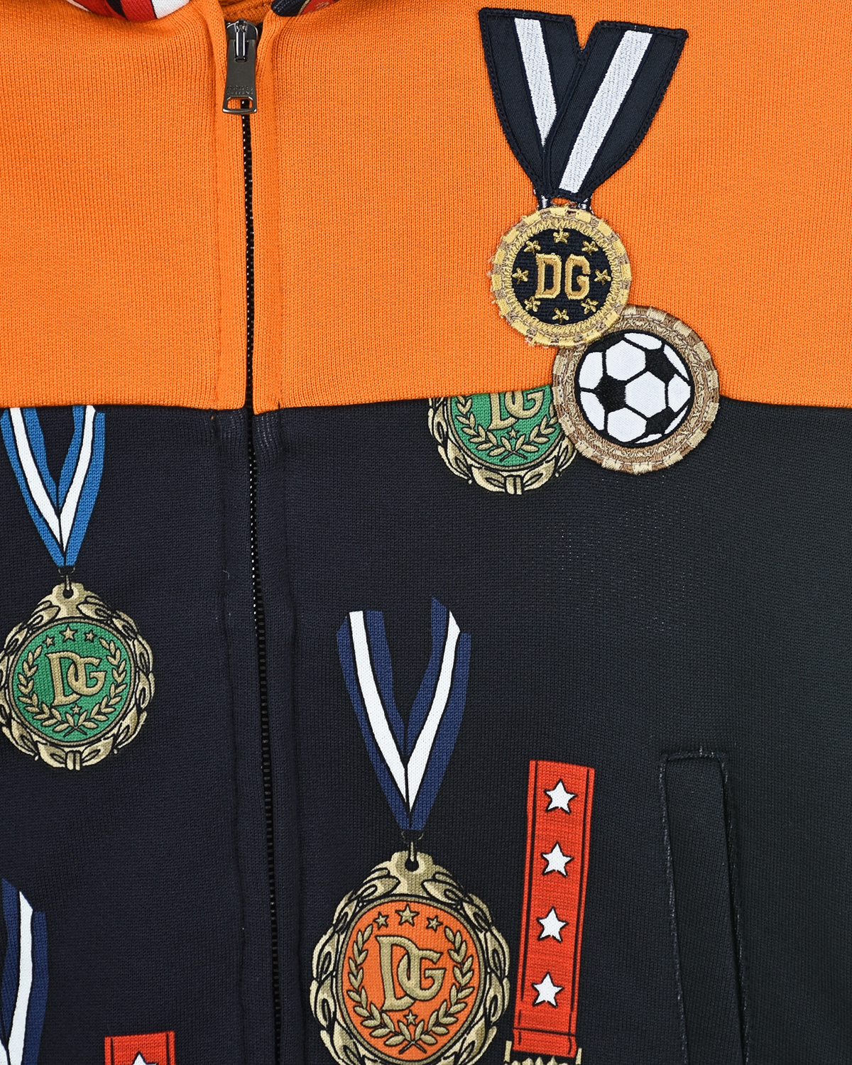 Спортивная куртка с принтом "медали" Dolce&Gabbana детская, размер 98, цвет мультиколор - фото 4