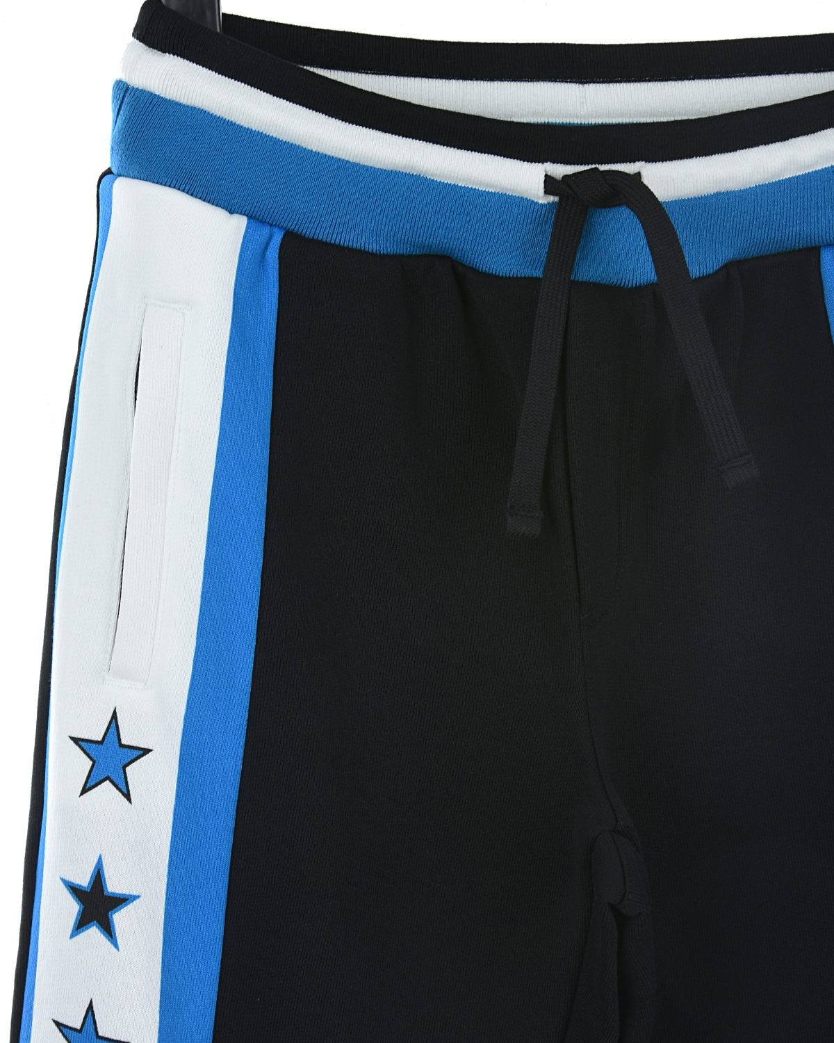 Спортивные брюки со зведочками на лампасах Dolce&Gabbana детские, размер 116, цвет синий - фото 3