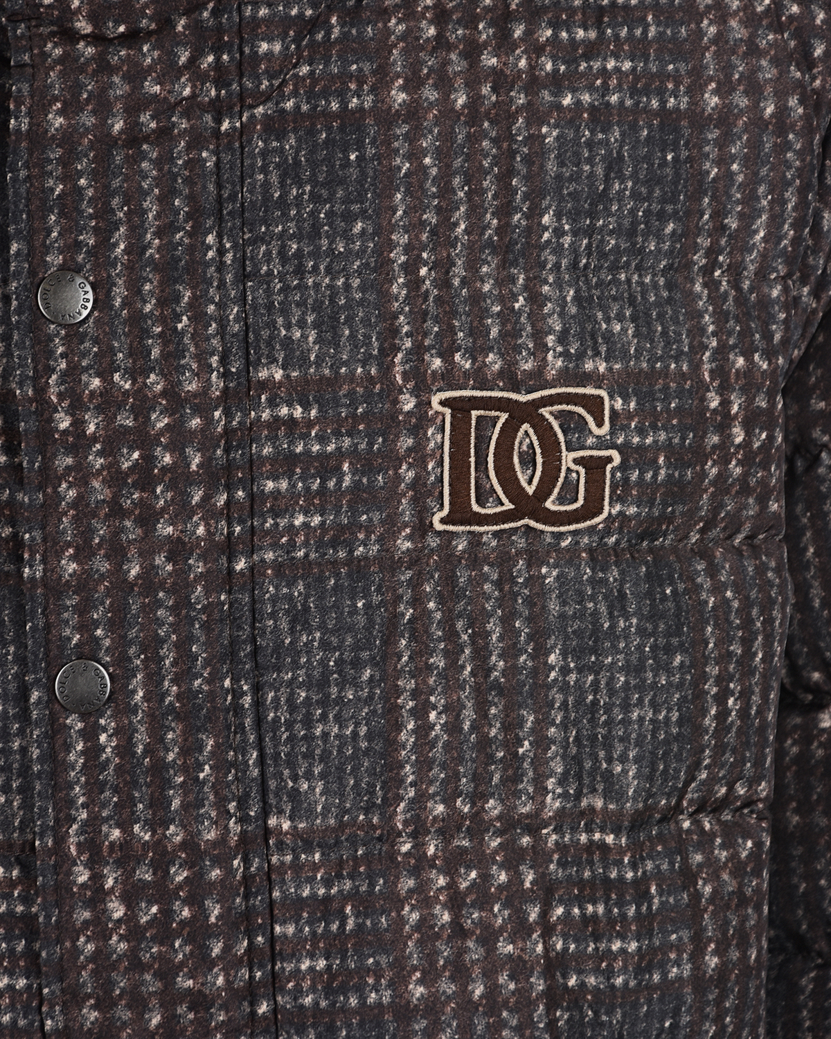 Пуховая куртка с принтом в клетку Dolce&Gabbana детская, размер 116, цвет коричневый - фото 4