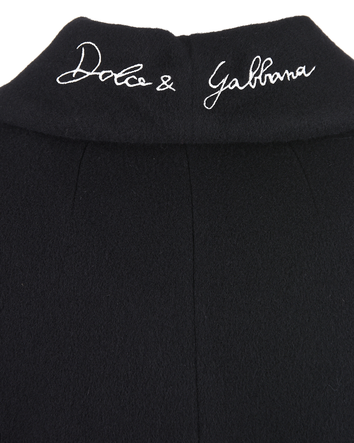 Шерстяное пальто с вышивкой на воротнике Dolce&Gabbana детское, размер 140, цвет черный - фото 5