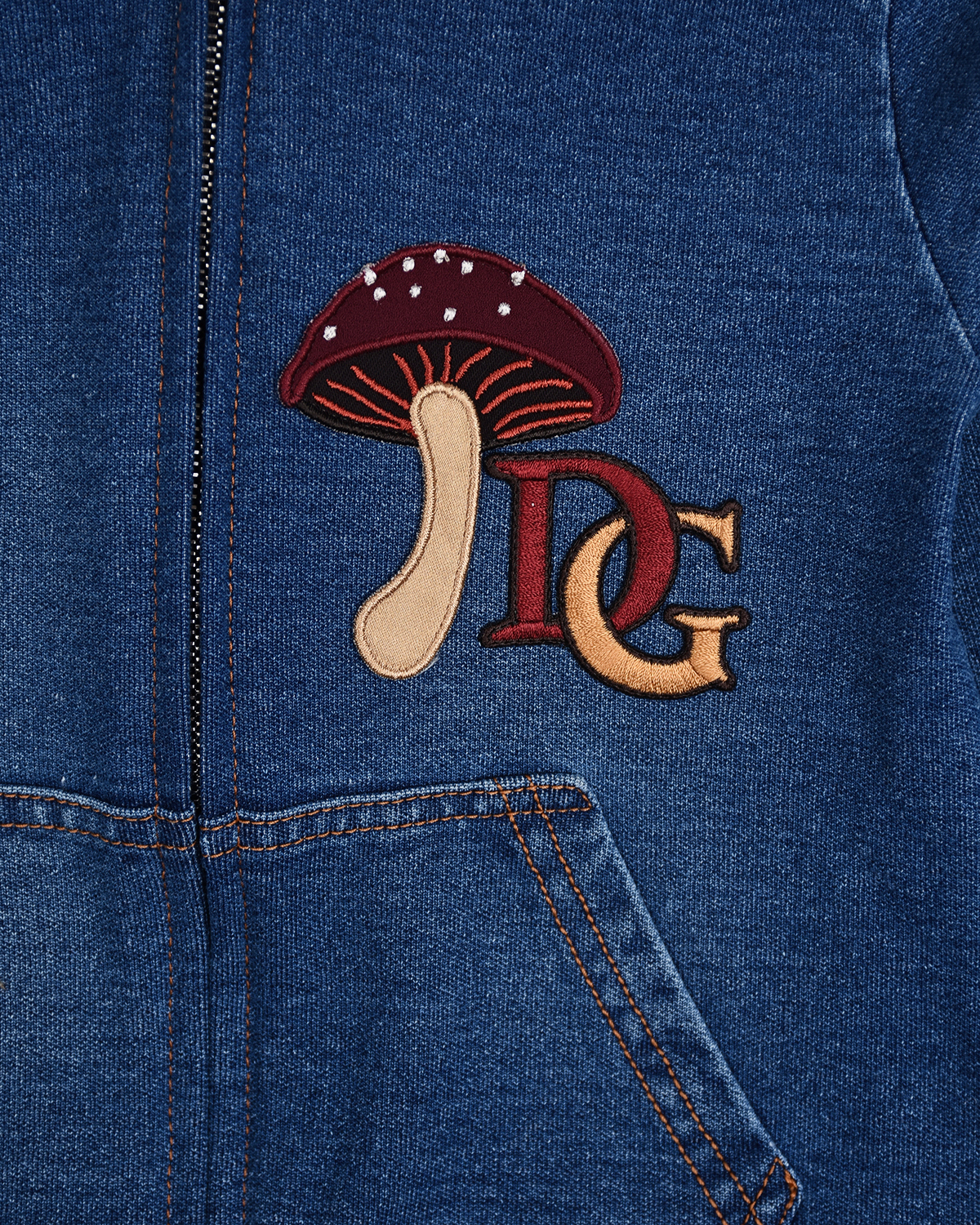 Спортивная куртка с аппликацией Dolce&Gabbana детская, размер 74, цвет синий - фото 3