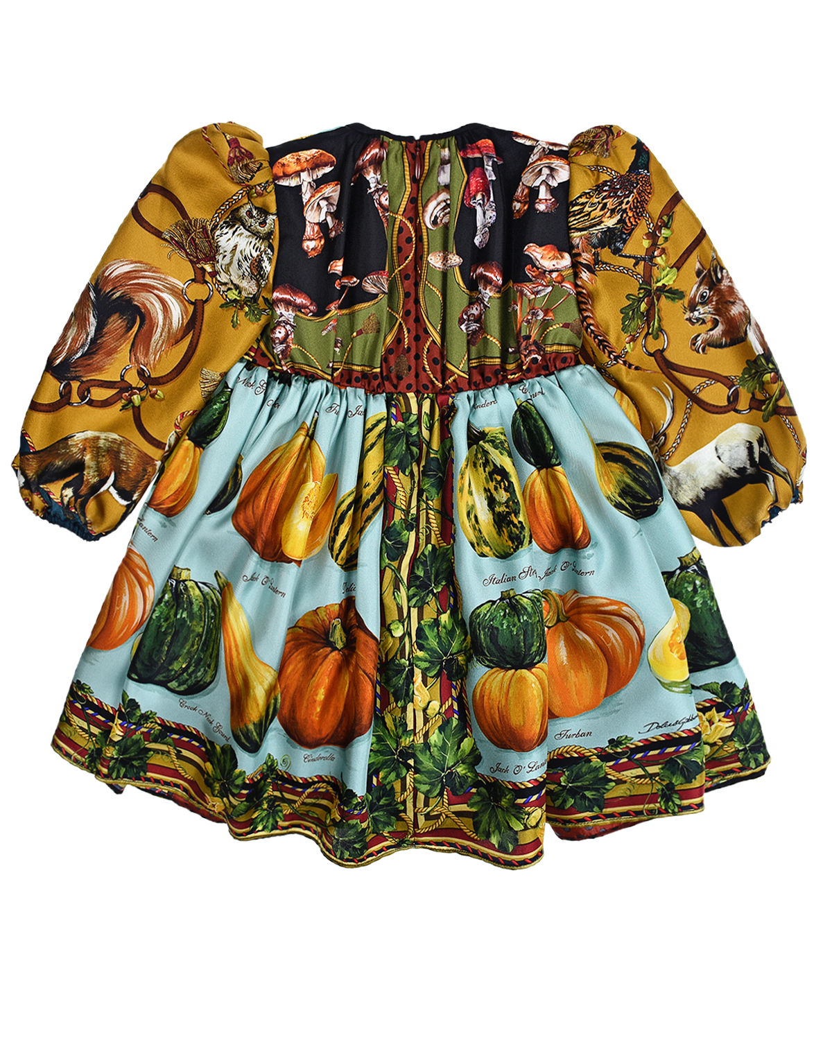 Поплиновое платье с принтом "грибы" Dolce&Gabbana детское, размер 80, цвет мультиколор - фото 2