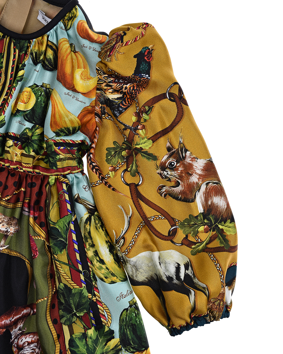 Поплиновое платье с принтом "грибы" Dolce&Gabbana детское, размер 80, цвет мультиколор - фото 4
