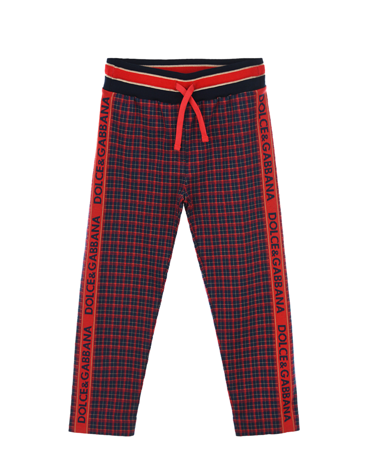 Спортивные брюки в красно-синюю клетку Dolce&Gabbana детские