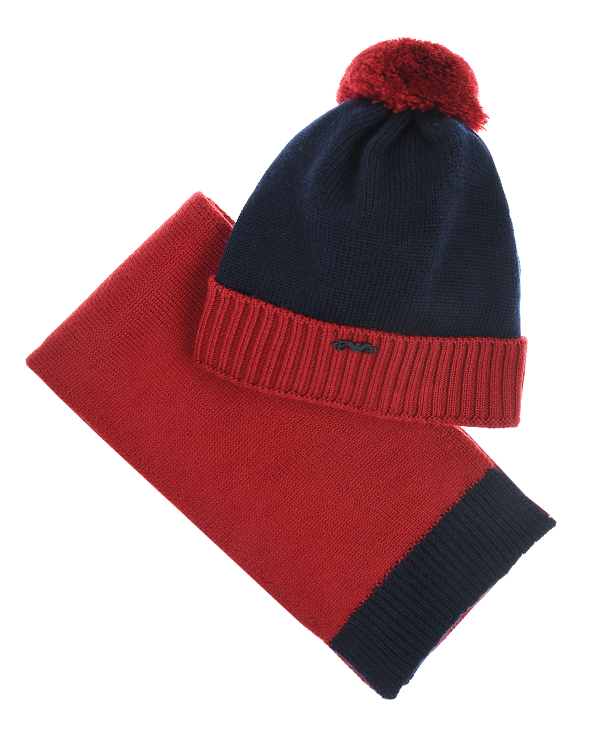 Комплект из шапки и шарфа для мальчиков Emporio Armani детский, размер L, цвет мультиколор