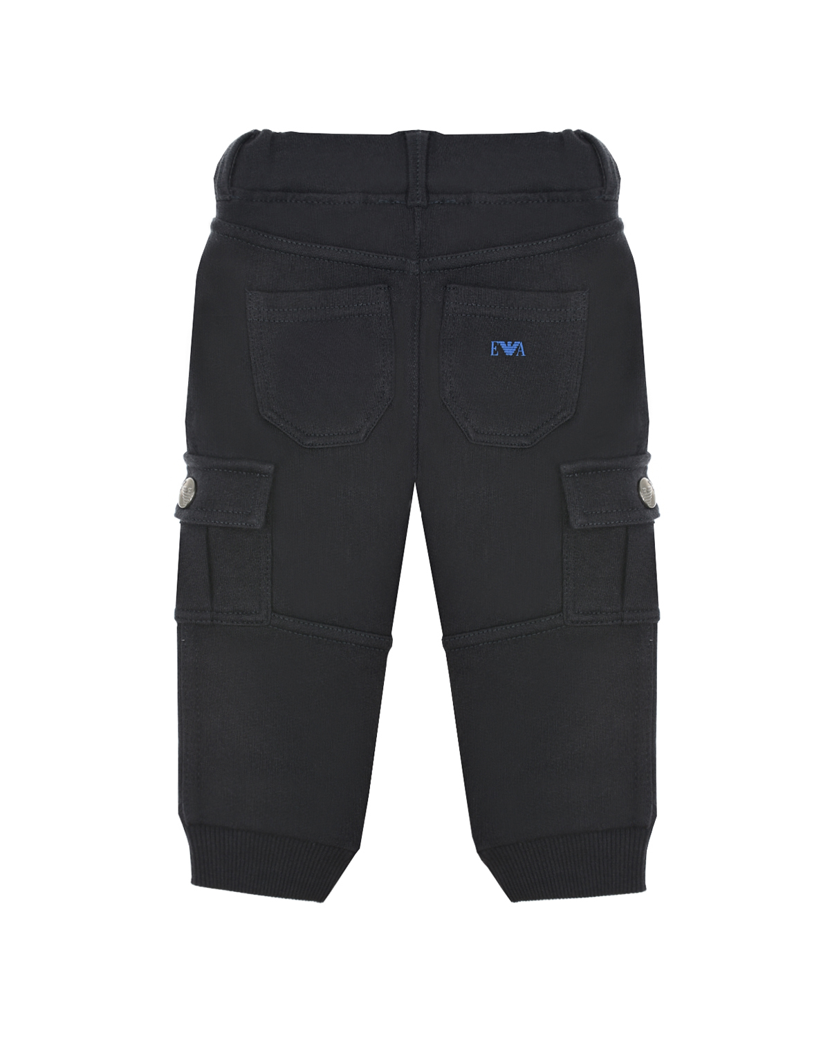 Спортивные брюки с карманами карго Emporio Armani детские, размер 74, цвет синий - фото 2