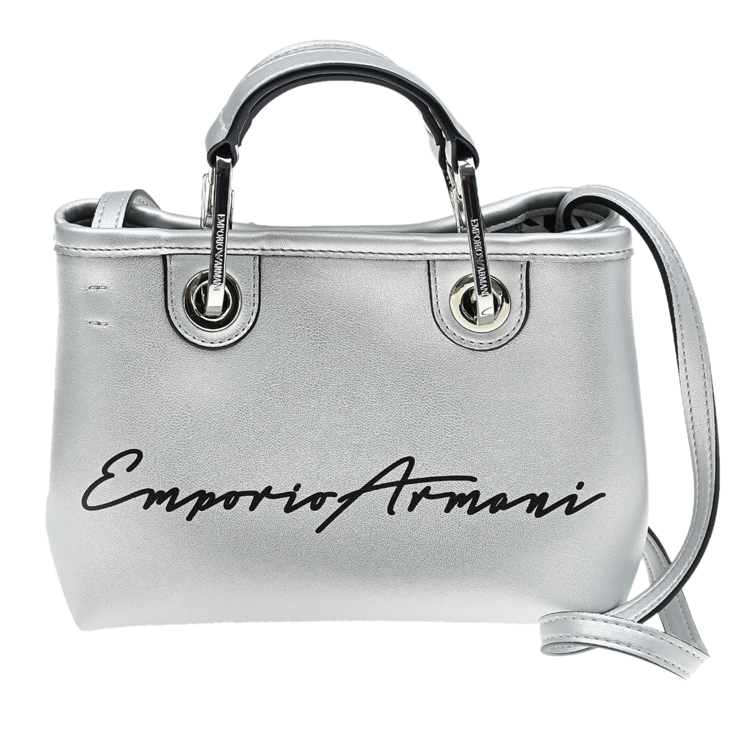 Серебристая сумка с логотипом 20х8х15 см Emporio Armani детская, размер unica, цвет нет цвета - фото 1