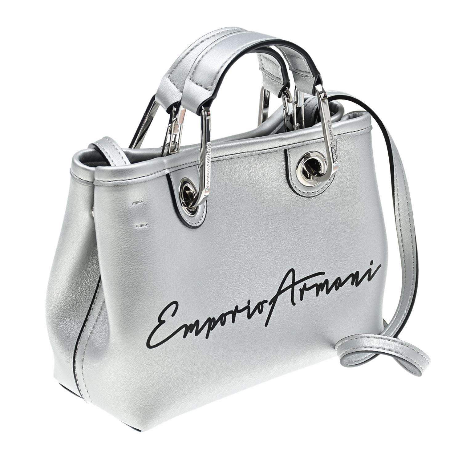 Серебристая сумка с логотипом 20х8х15 см Emporio Armani детская, размер unica, цвет нет цвета - фото 2