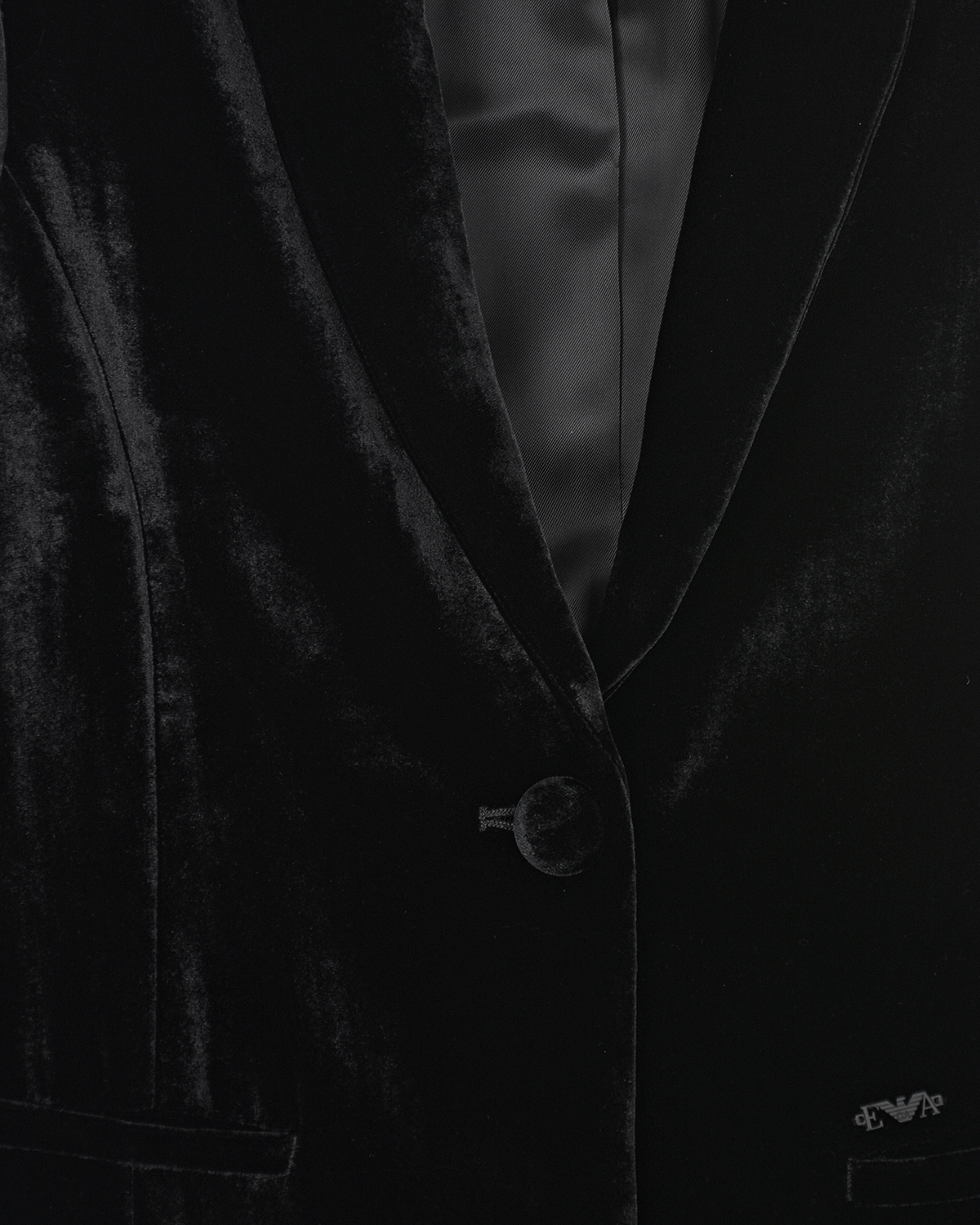 Черный бархатный пиджак Emporio Armani детский, размер 140 - фото 5