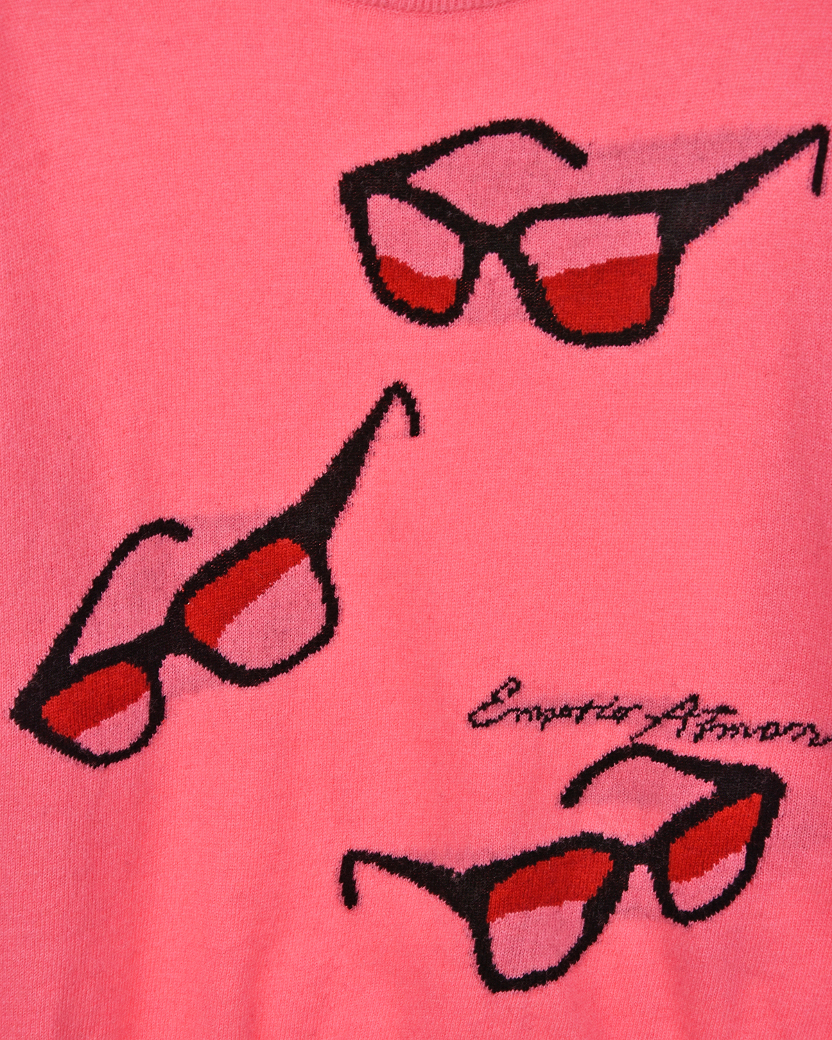 Розовый джемпер с декором "Очки" Emporio Armani детский, размер 116 - фото 3