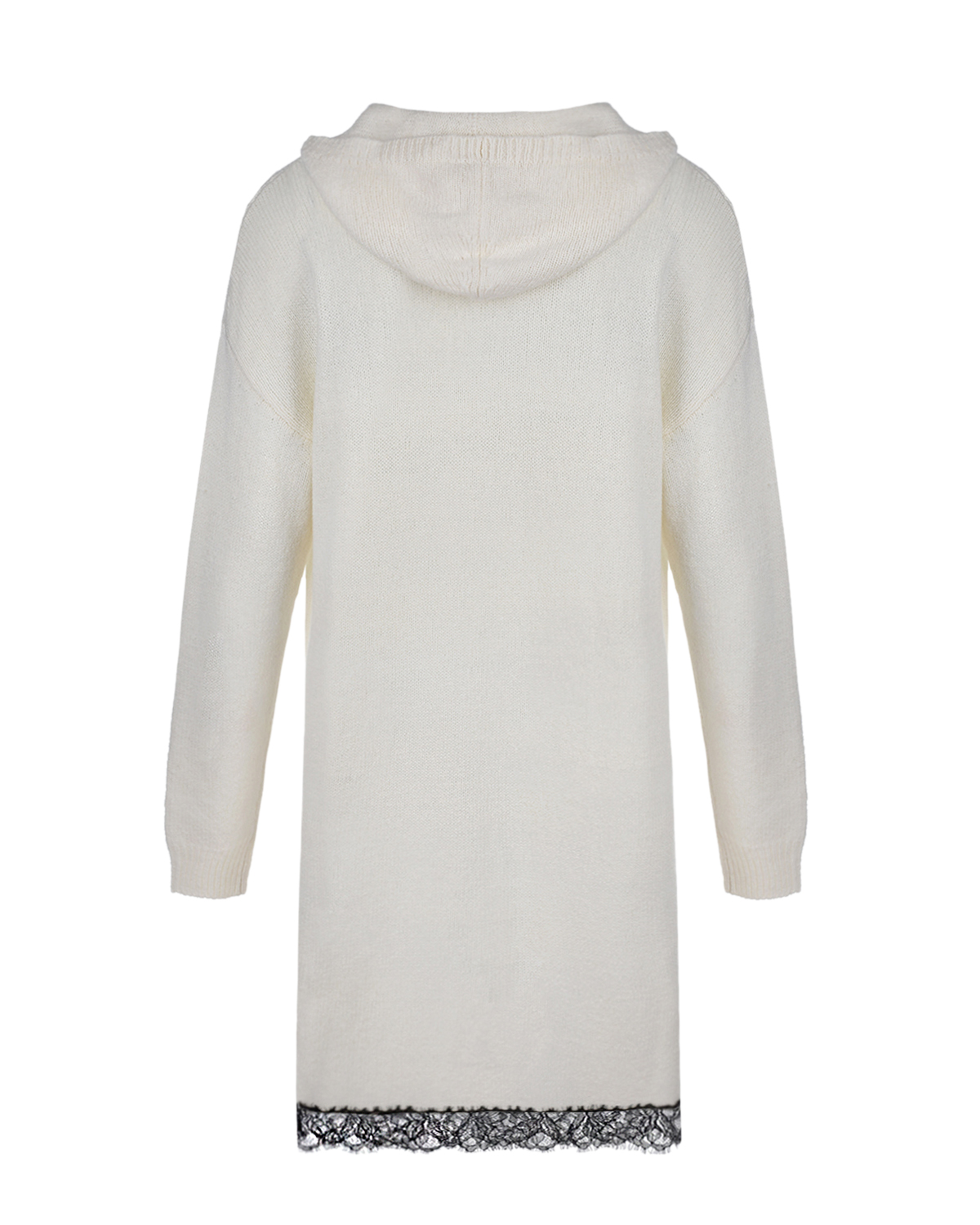 Платье-толстовка с кружевной отделкой Ermanno Scervino детское, размер 128, цвет белый - фото 2