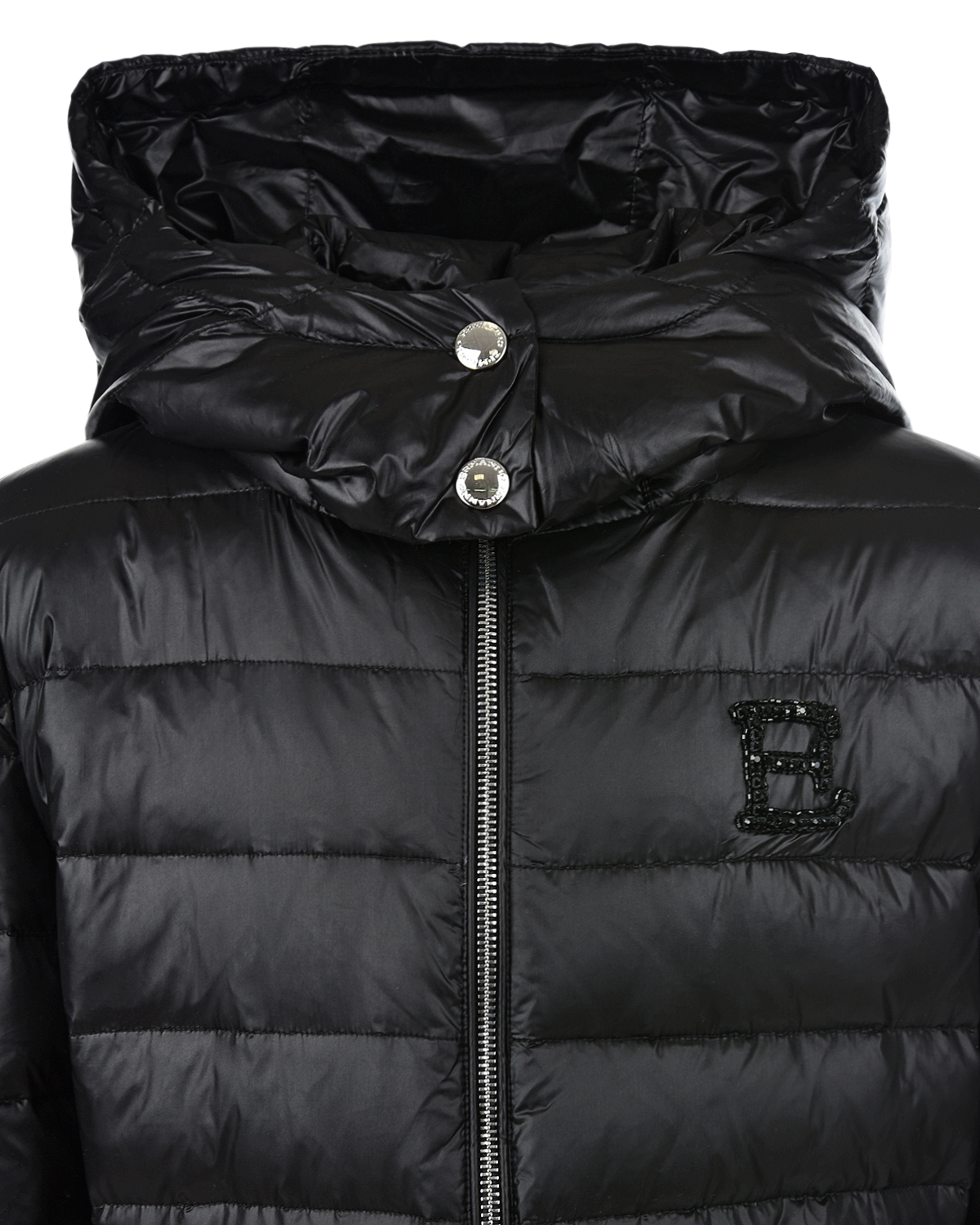 Черное пальто-пуховик с поясом Ermanno Scervino детское, размер 152, цвет черный - фото 4