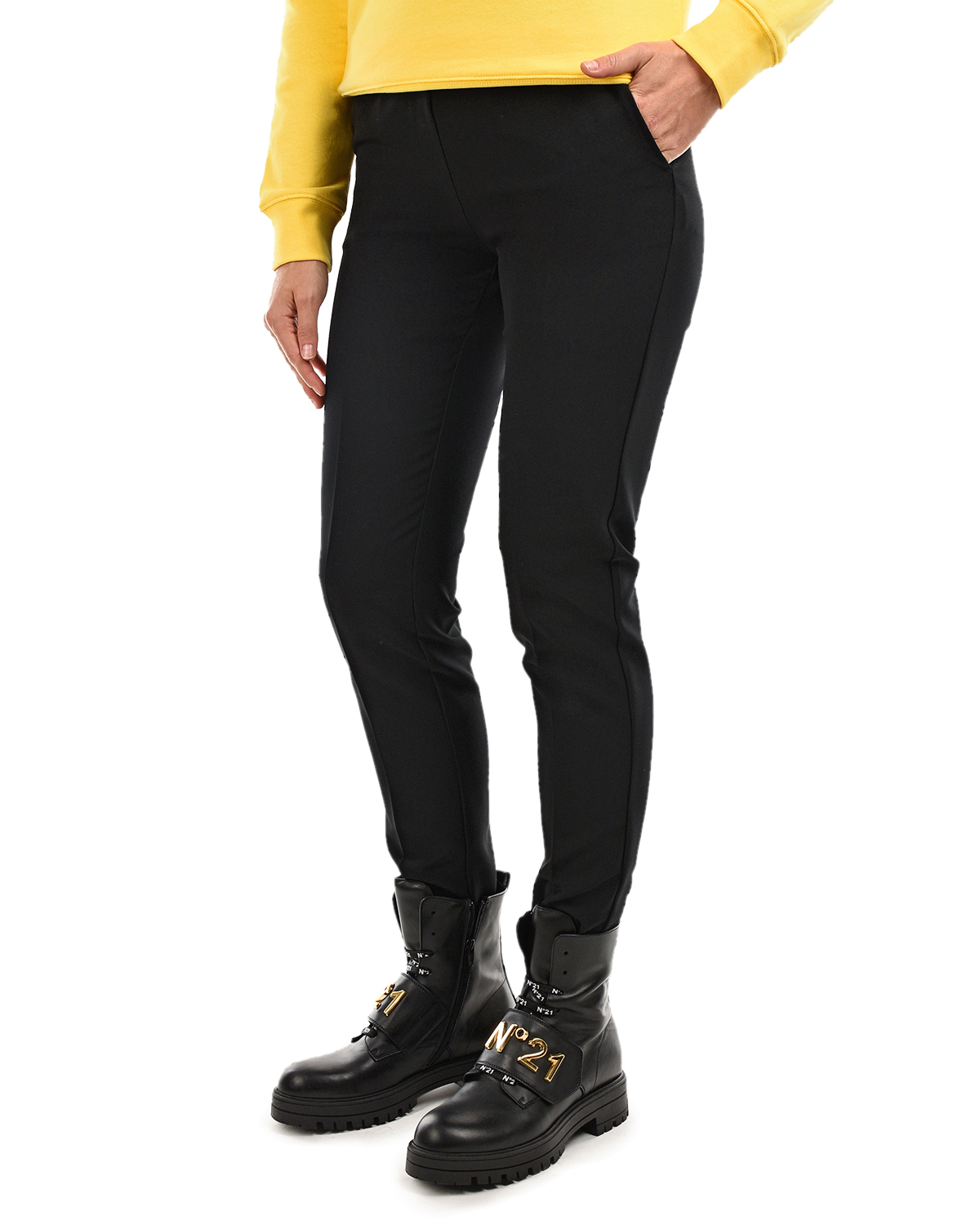 Классические брюки с поясом на резинке Ermanno Ermanno Scervino, размер 40, цвет черный - фото 7