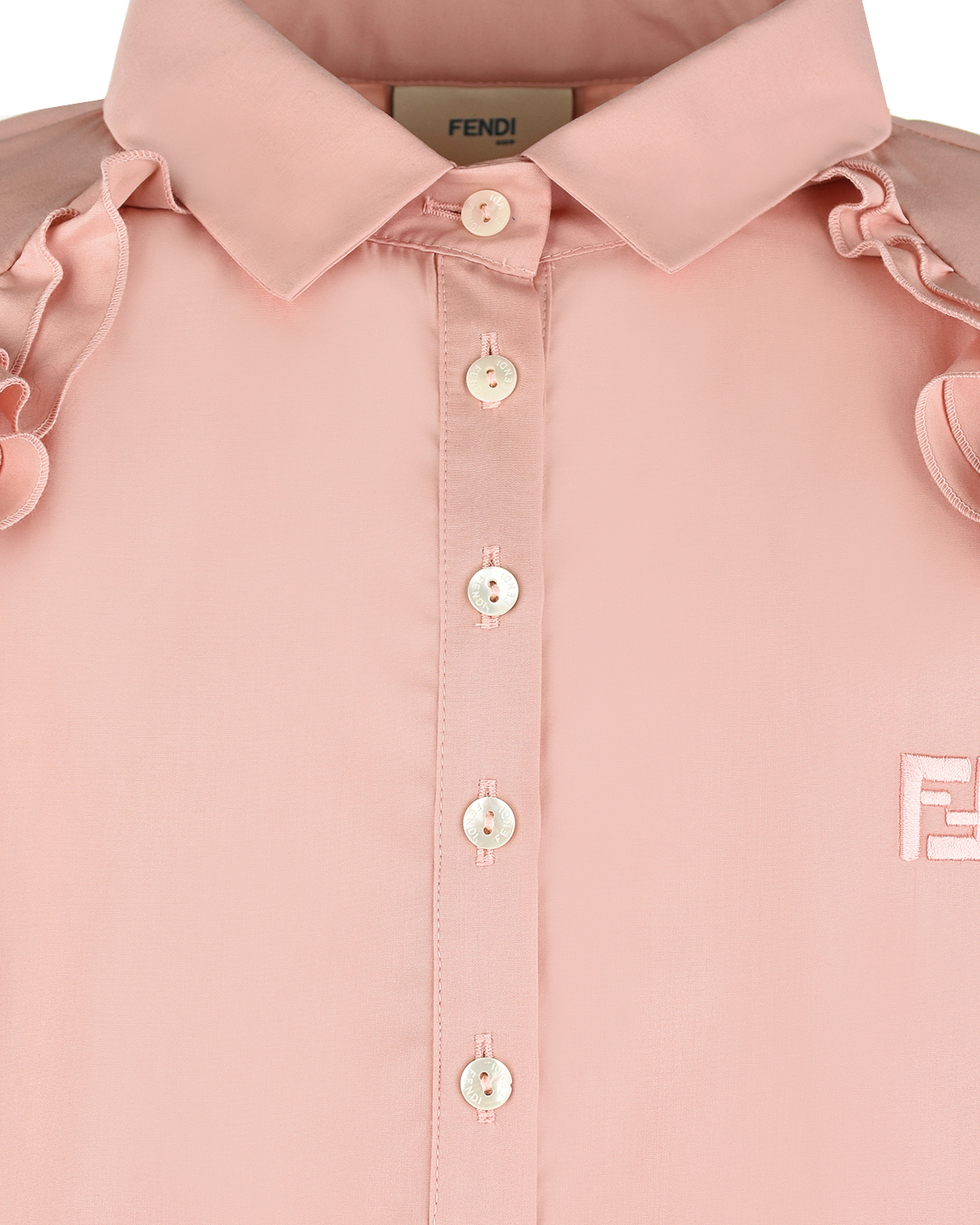 Розовое платье с оборками Fendi детское, размер 140, цвет розовый - фото 4
