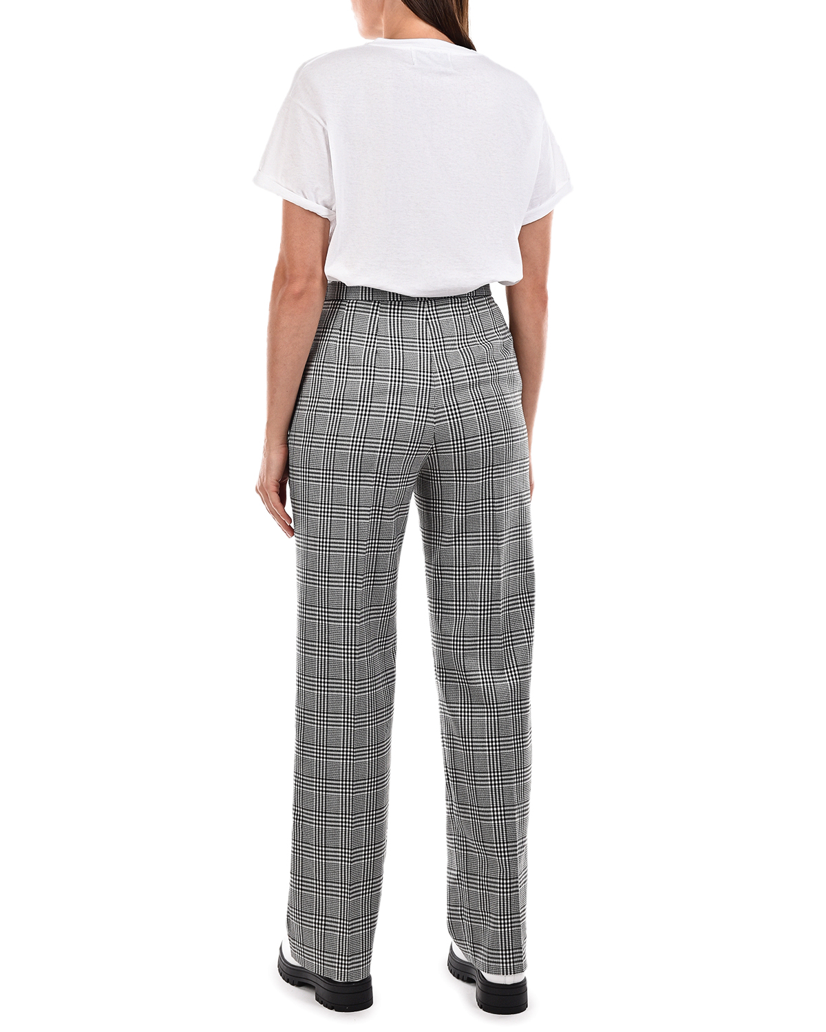 Прямые брюки в клетку Forte dei Marmi Couture, размер 42, цвет серый - фото 4