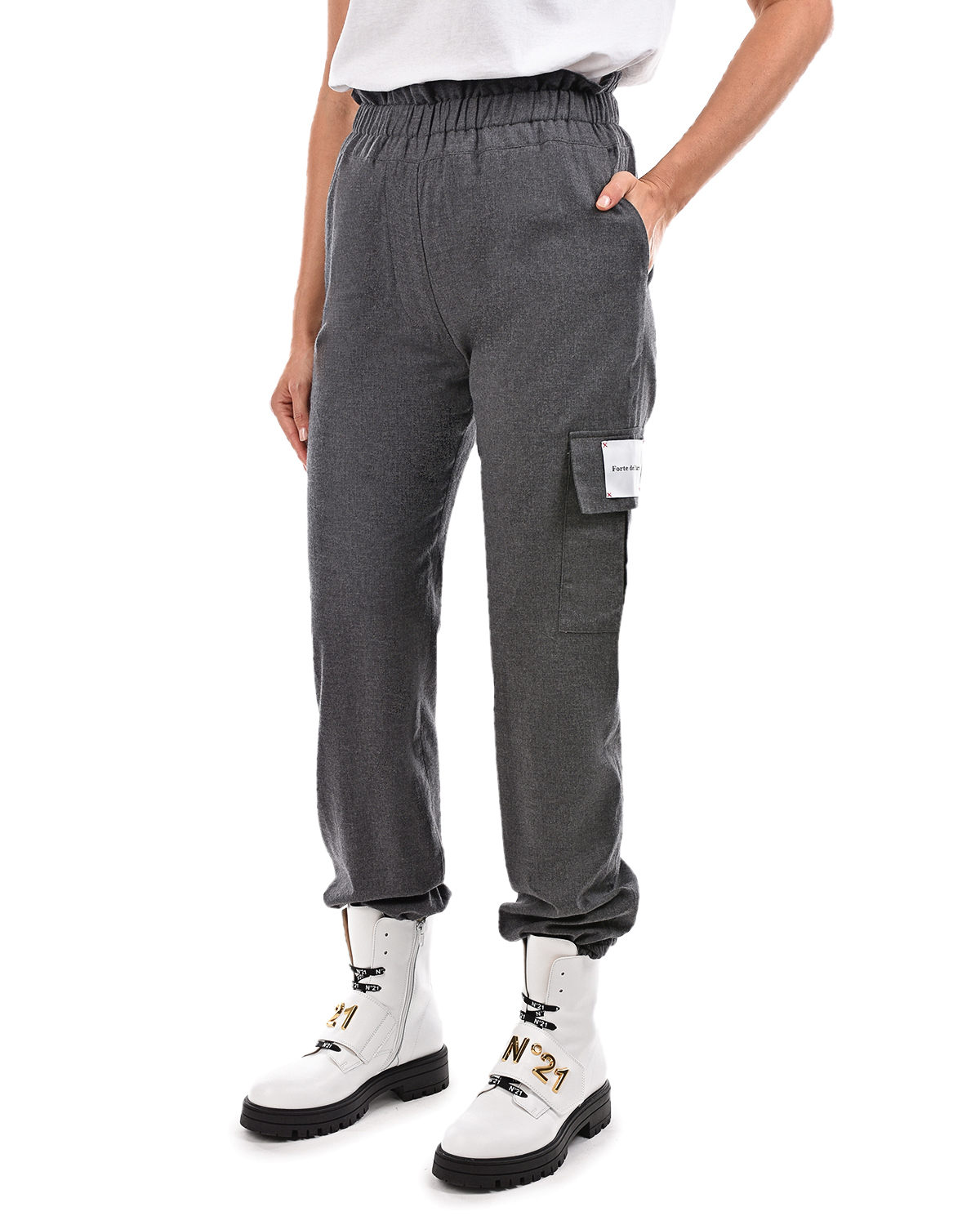 Серые брюки с карманом карго Forte dei Marmi Couture, размер 44, цвет серый - фото 8