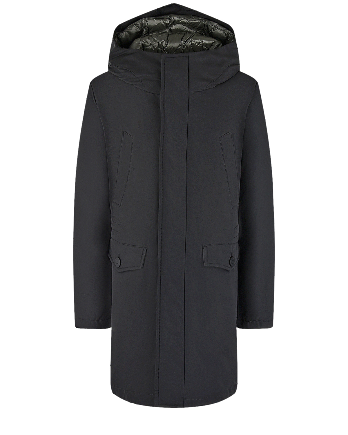 Купить Пуховое пальто черного цвета Freedomday, Черный, 61%хлопок+39%нейлон, 100%полиэстер, 90%пух+10%перо, 100%нейлон