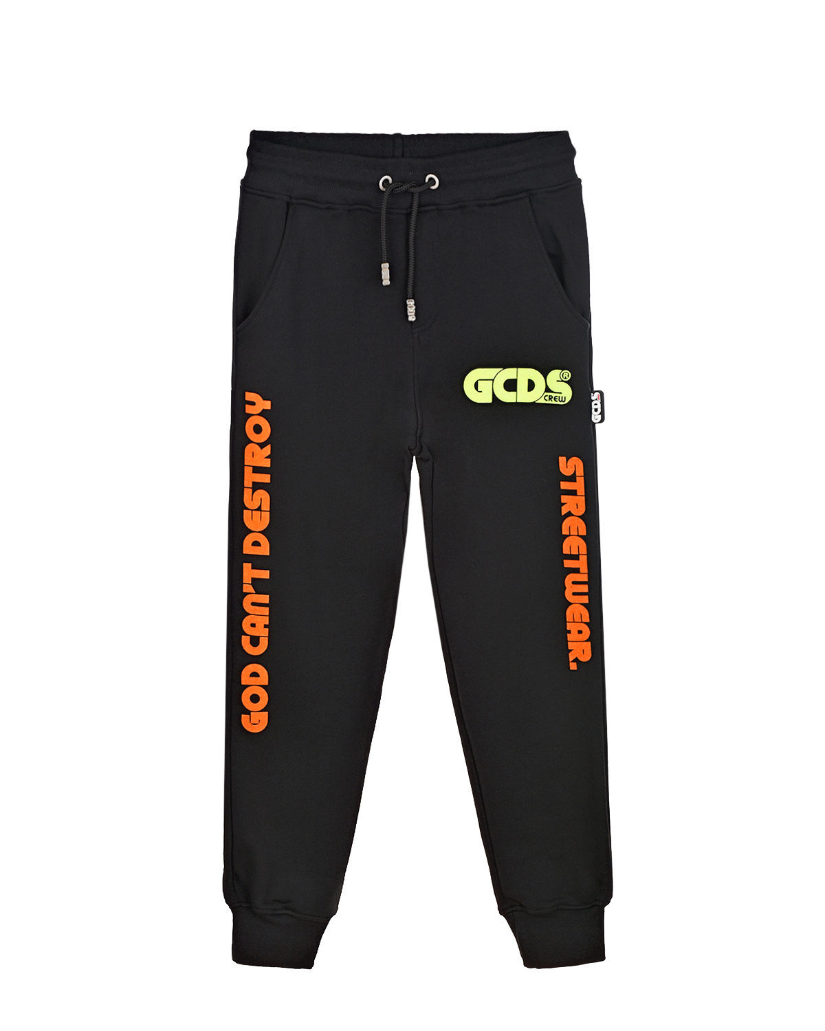 Спортивные брюки из хлопка GCDS детские, размер 140, цвет черный - фото 1
