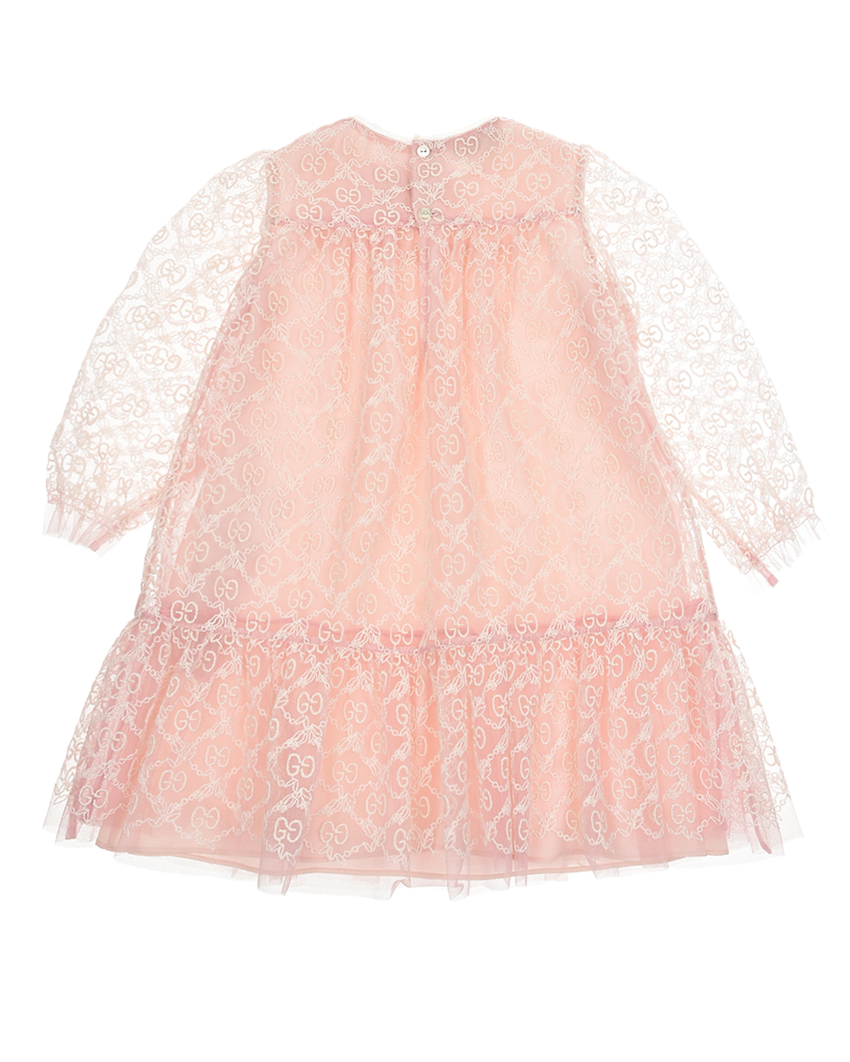 Розовое платье из фатина с вышивкой GG GUCCI детское, размер 80, цвет розовый - фото 2